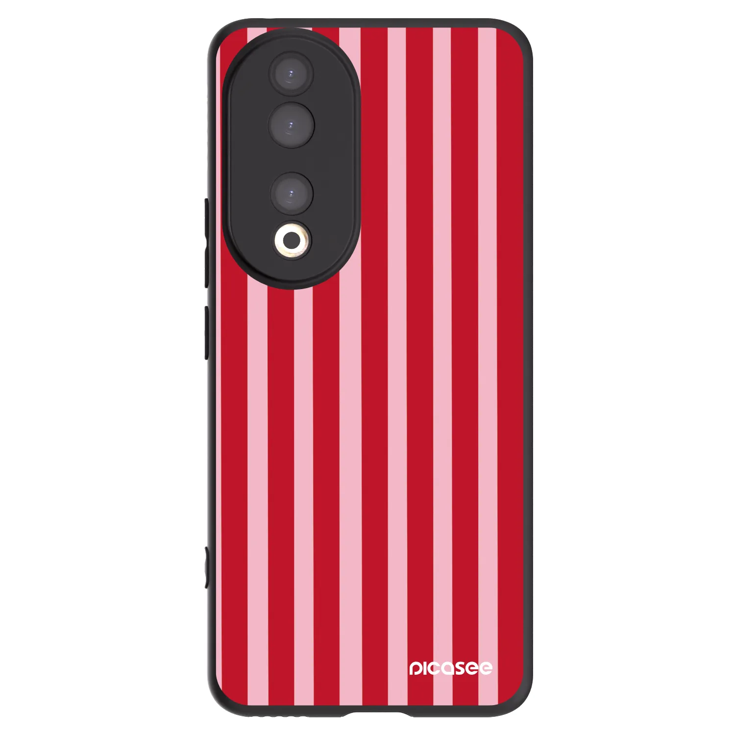Picasee silikonový černý obal pro Honor 90 5G - Lines red