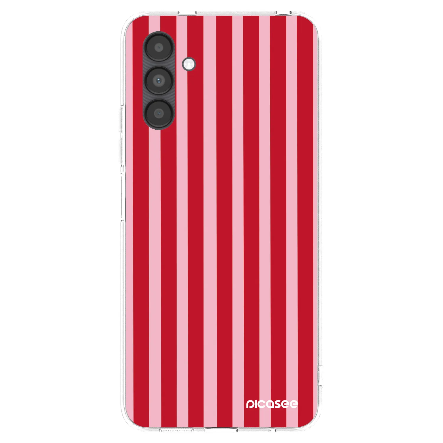 Picasee silikonový průhledný obal pro Samsung Galaxy A04s A047F - Lines red