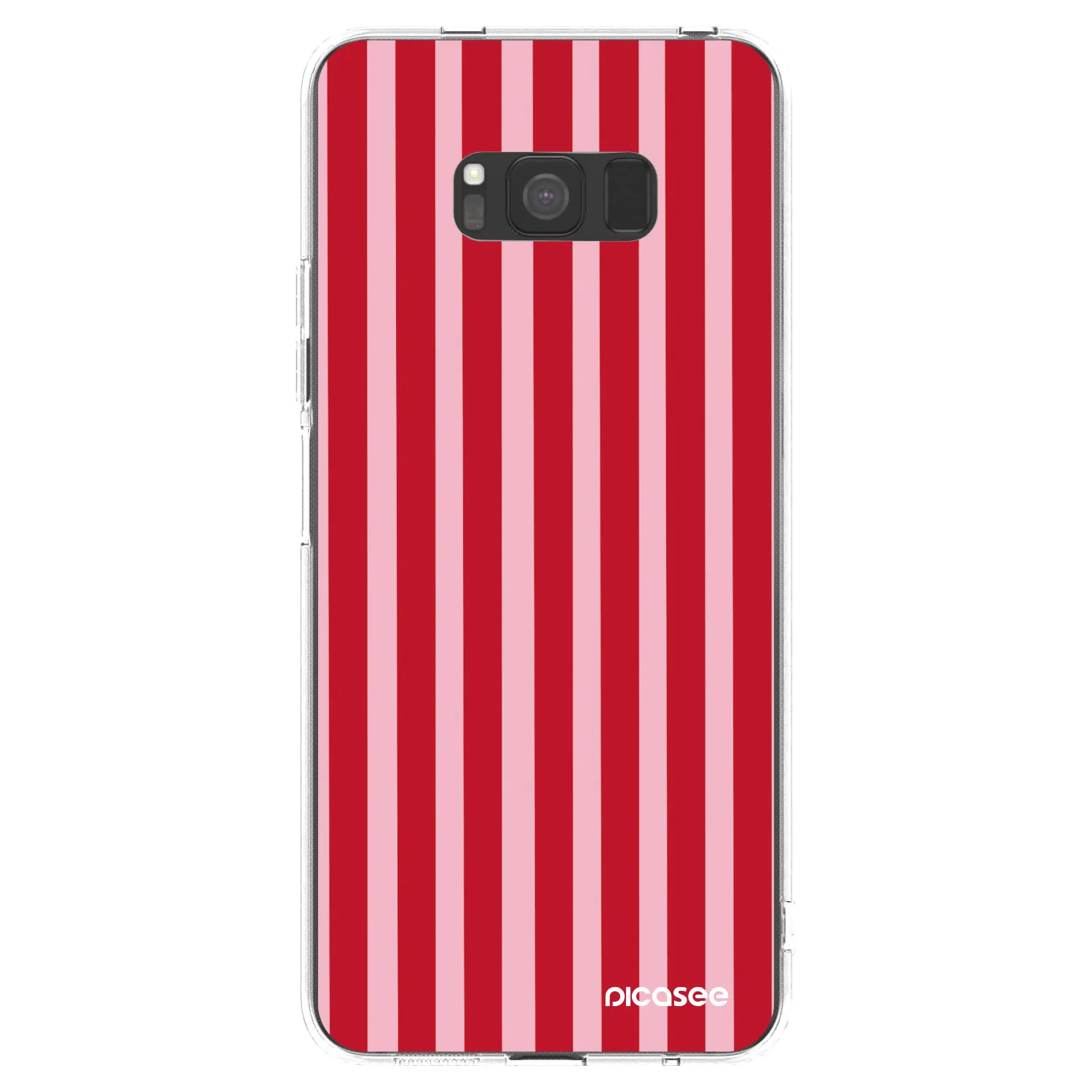 Picasee silikonový průhledný obal pro Samsung Galaxy S8 G950F - Lines red
