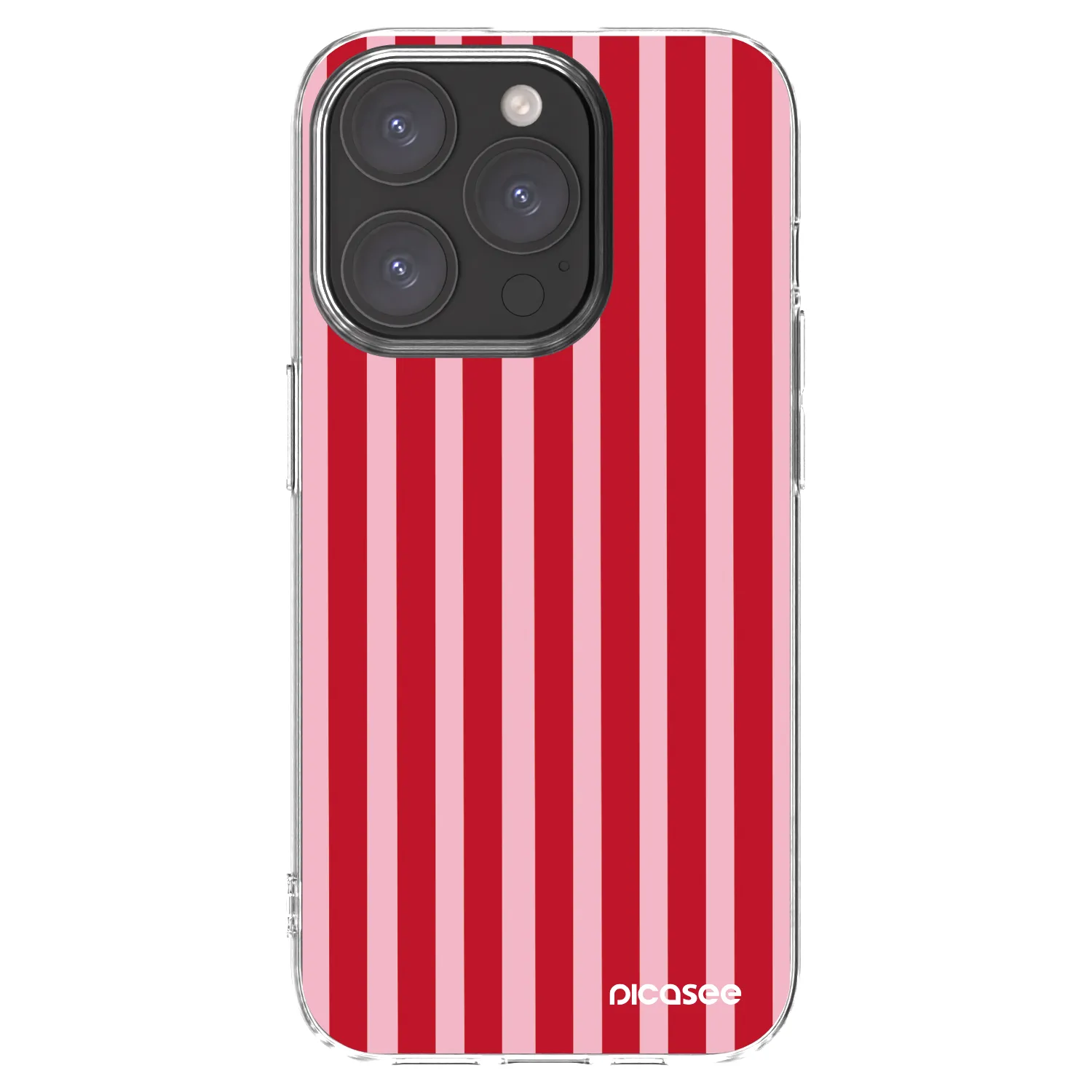Picasee silikonový průhledný obal pro Apple iPhone 15 Pro - Lines red