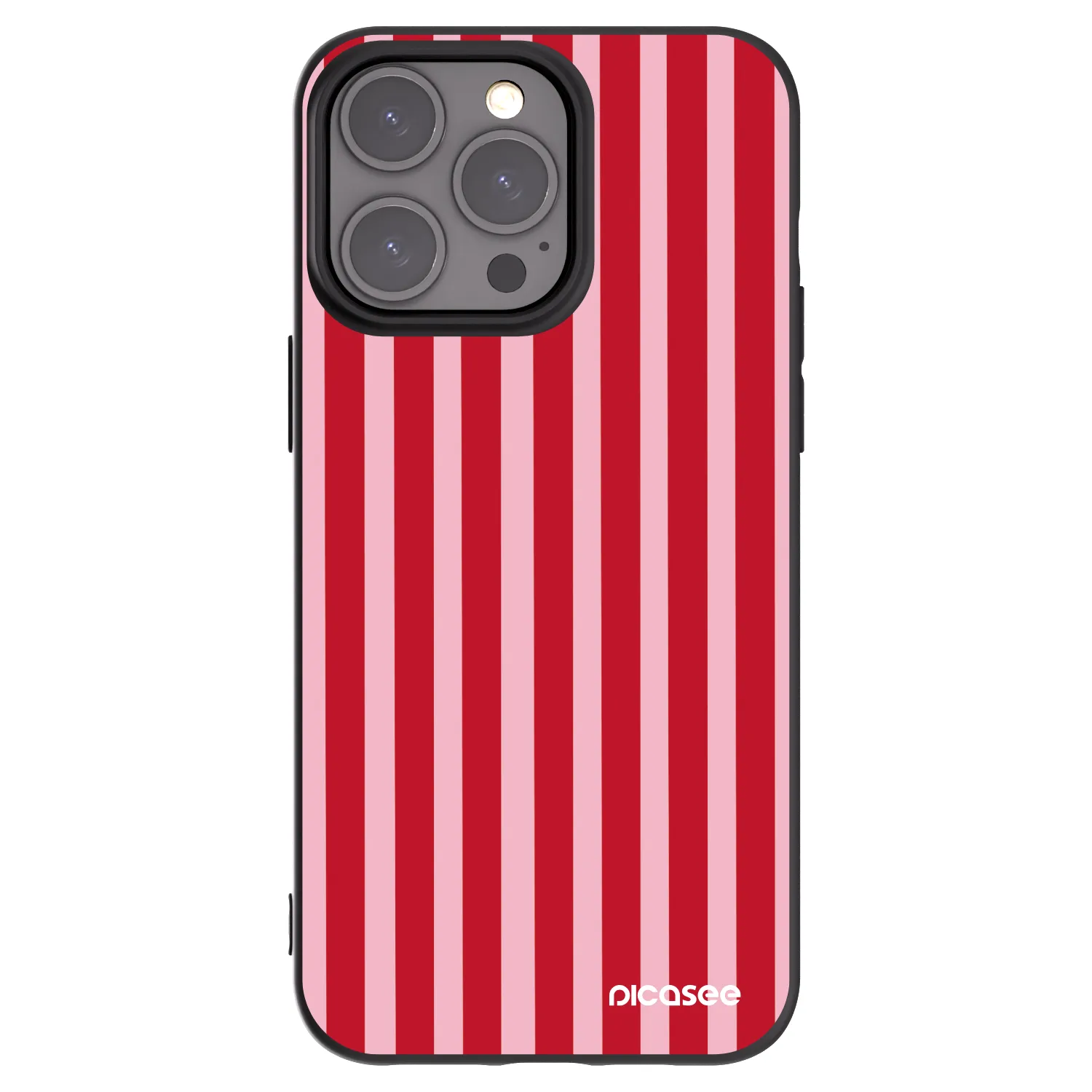 Picasee silikonový černý obal pro Apple iPhone 15 Pro Max - Lines red