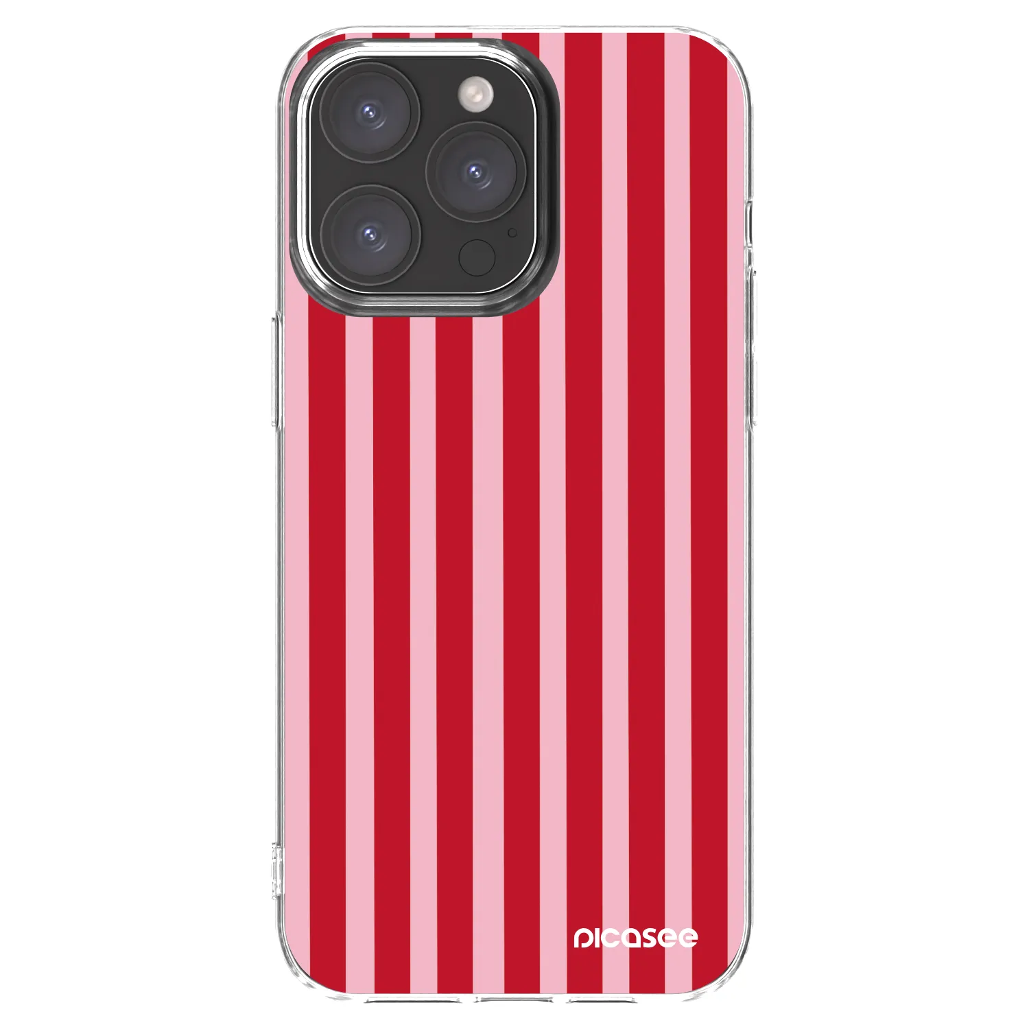 Picasee silikonový průhledný obal pro Apple iPhone 15 Pro Max - Lines red