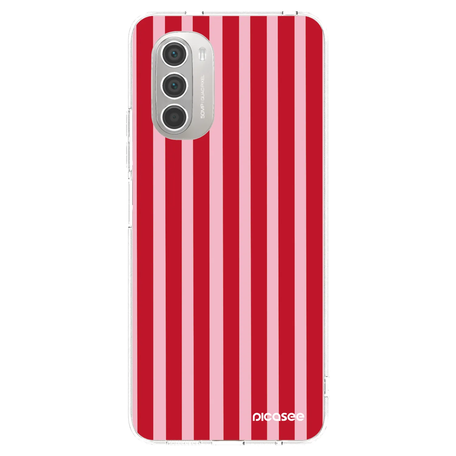 Picasee silikonový průhledný obal pro Motorola Moto G51 - Lines red