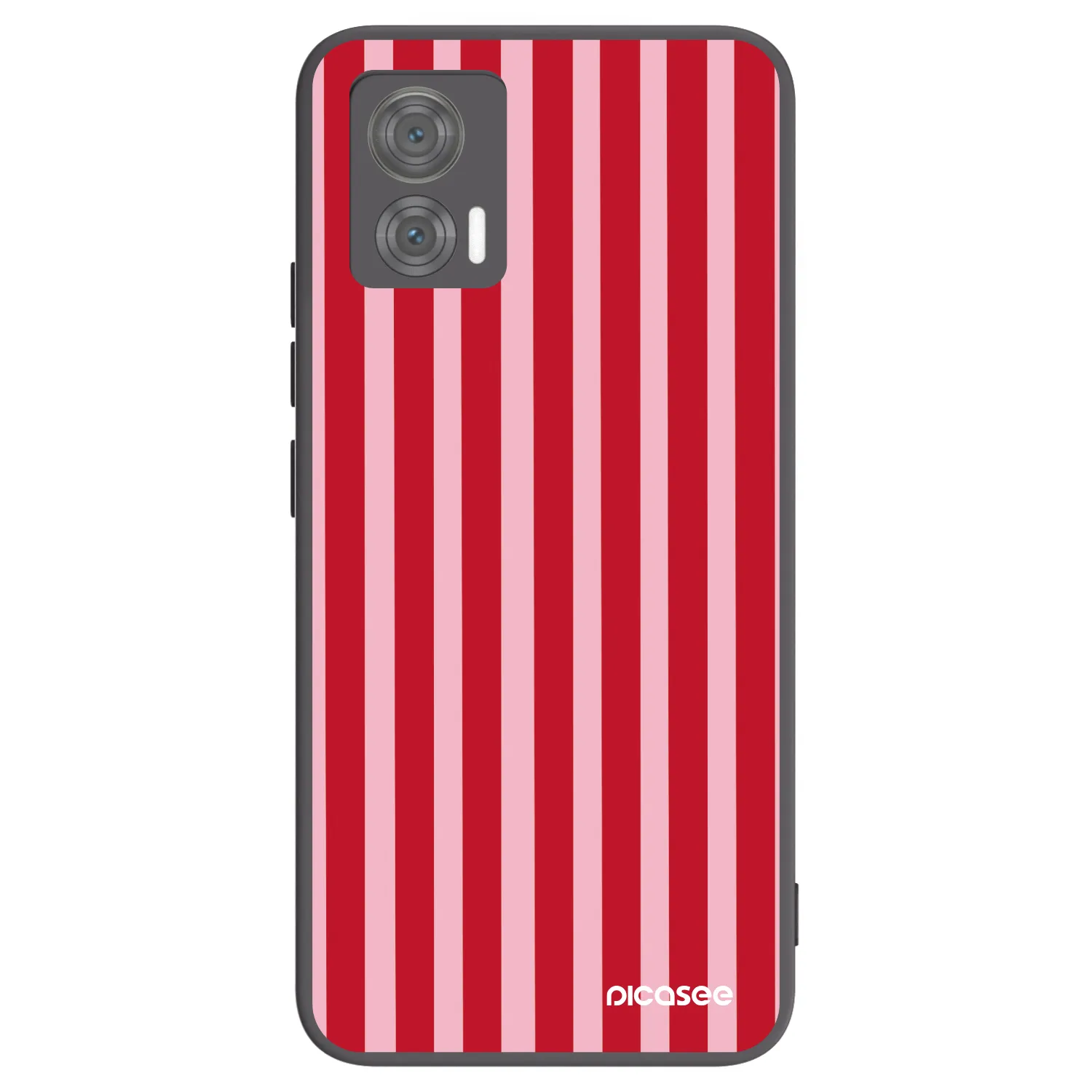 Picasee silikonový černý obal pro Motorola Edge 30 Neo - Lines red