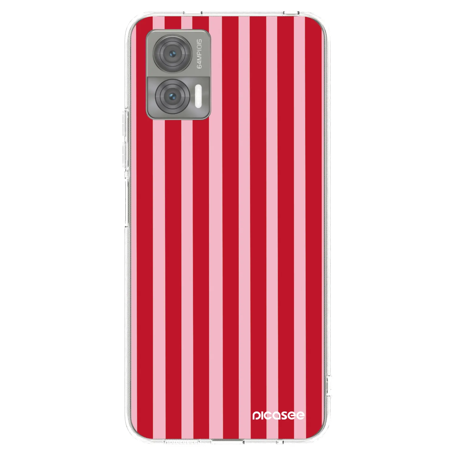 Picasee silikonový průhledný obal pro Motorola Edge 30 Neo - Lines red