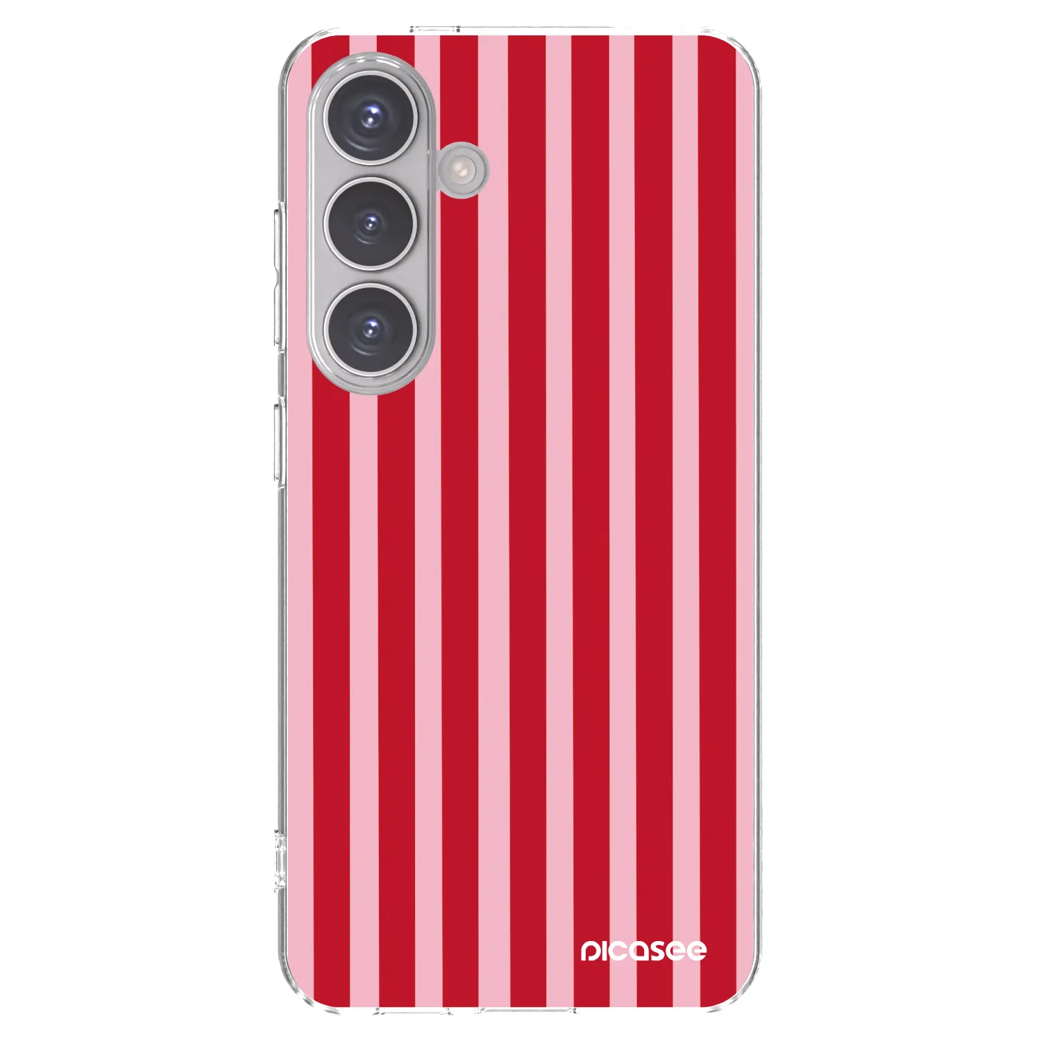 Picasee silikonový průhledný obal pro Samsung Galaxy S24 S921B 5G - Lines red