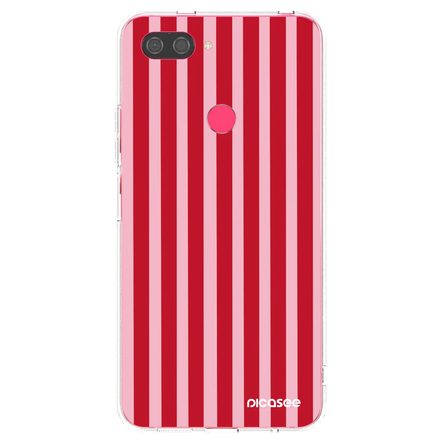 Picasee silikonový průhledný obal pro Xiaomi Mi 8 Lite - Lines red