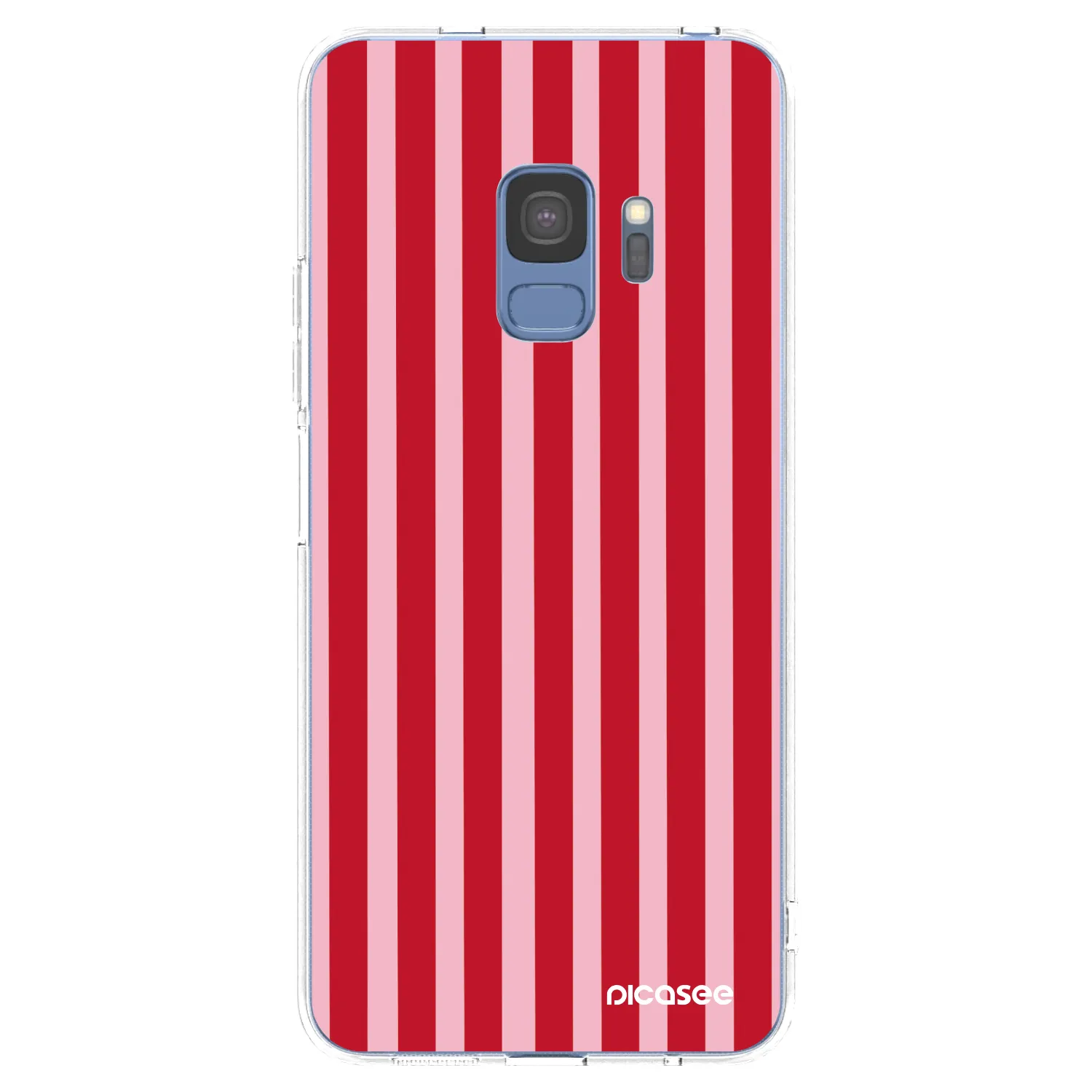 Picasee silikonový průhledný obal pro Samsung Galaxy S9 G960F - Lines red