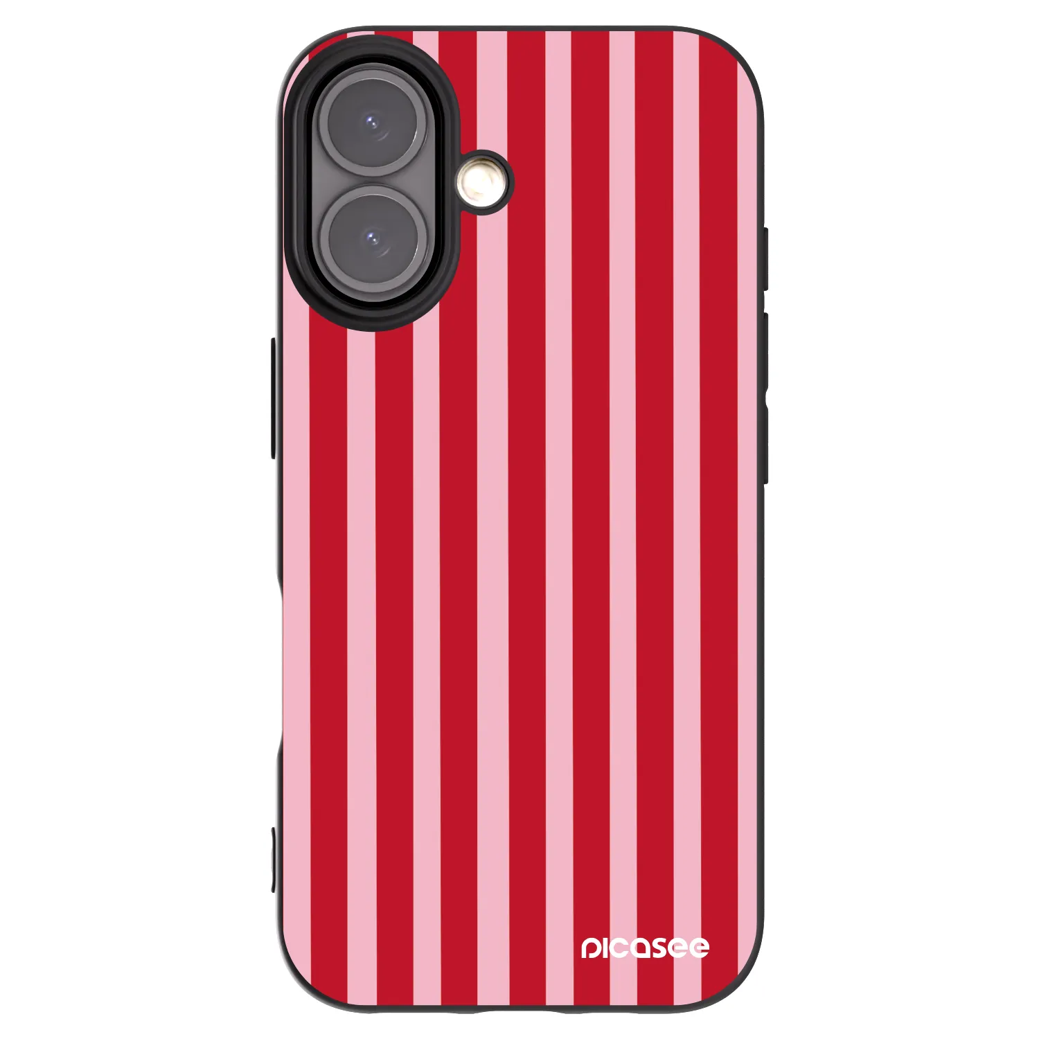 Picasee silikonový černý obal pro Apple iPhone 16 - Lines red