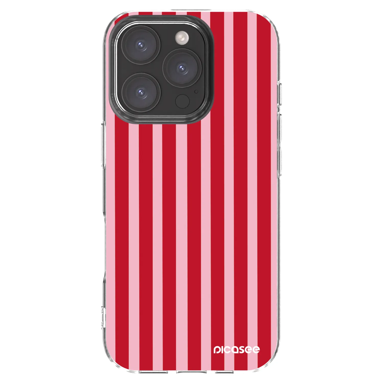 Picasee silikonový průhledný obal pro Apple iPhone 16 Pro - Lines red