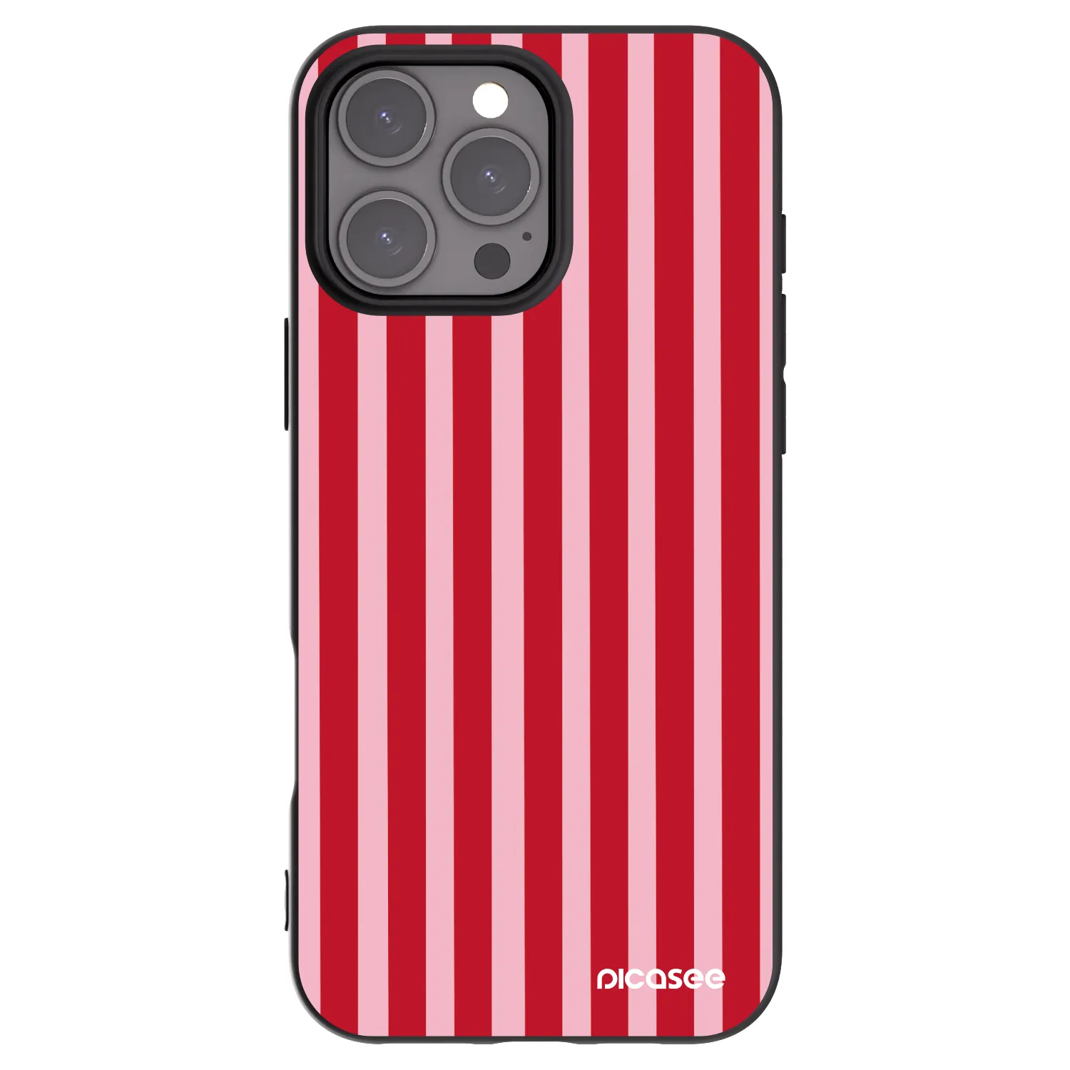 Picasee silikonový černý obal pro Apple iPhone 16 Pro Max - Lines red