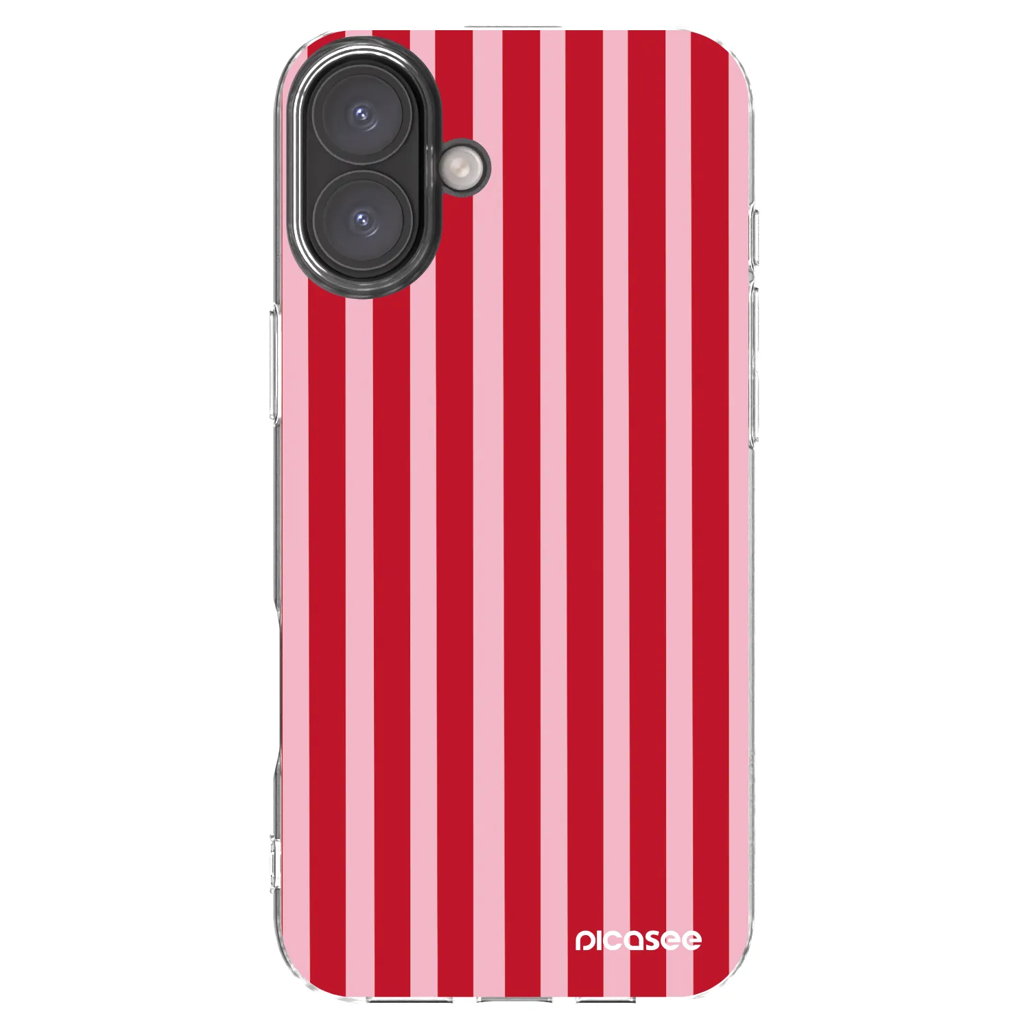 Picasee silikonový průhledný obal pro Apple iPhone 16 Plus - Lines red