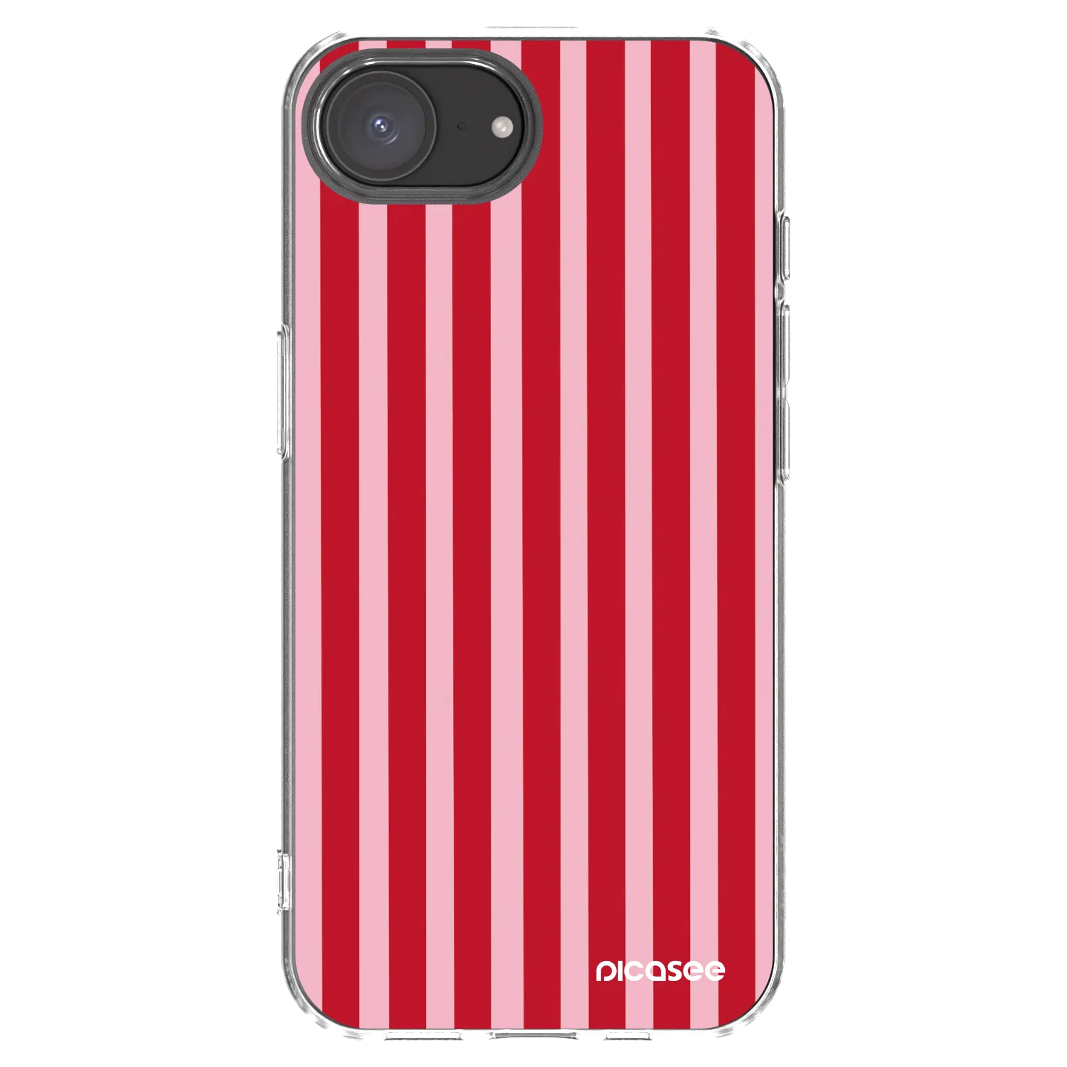 Picasee silikonový průhledný obal pro Apple iPhone 16e - Lines red