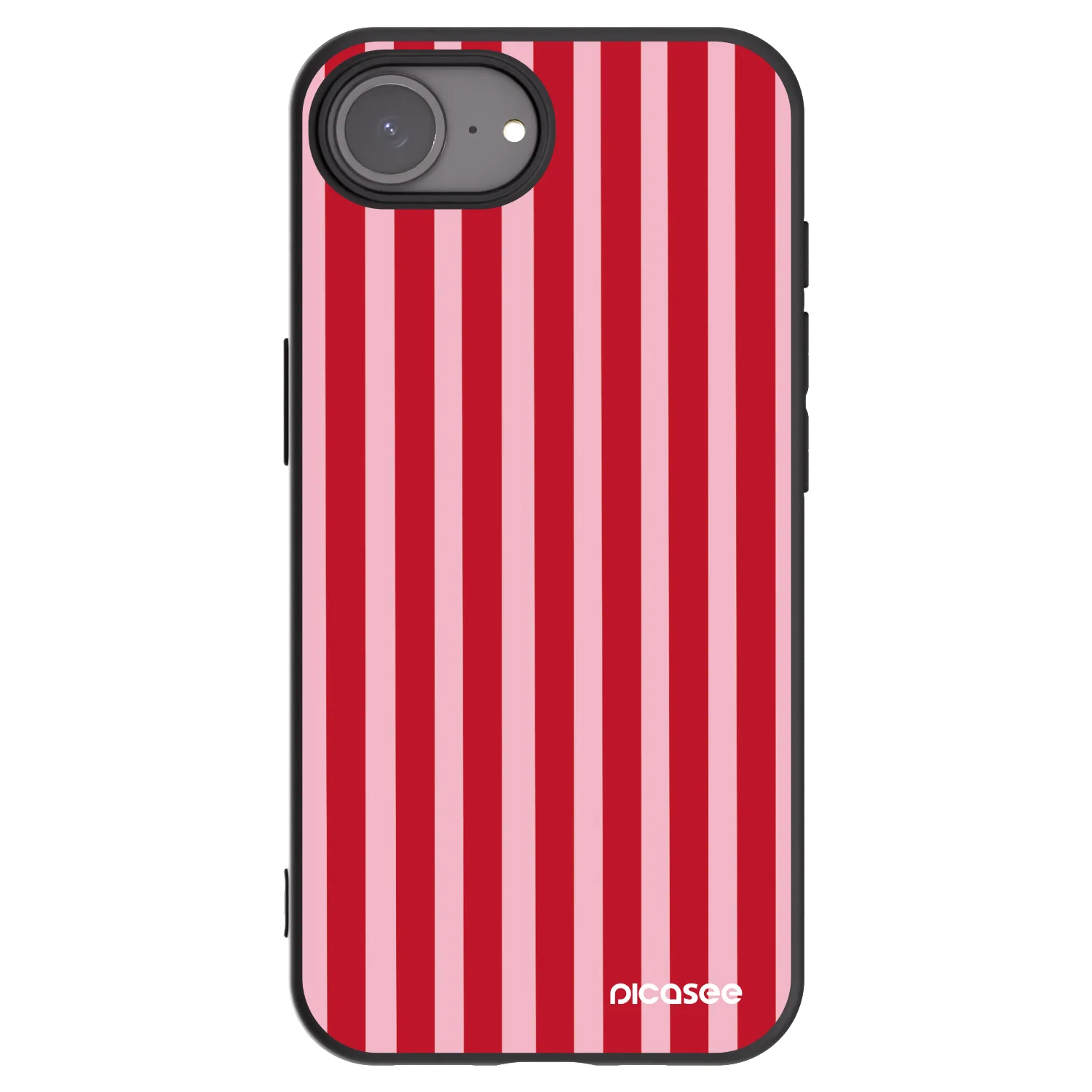 Picasee silikonový černý obal pro Apple iPhone 16e - Lines red