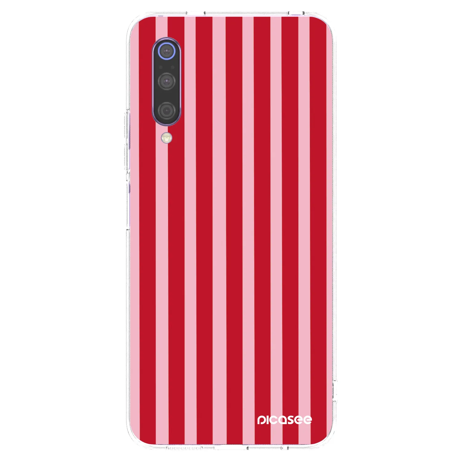 Picasee silikonový průhledný obal pro Xiaomi Mi 9 - Lines red