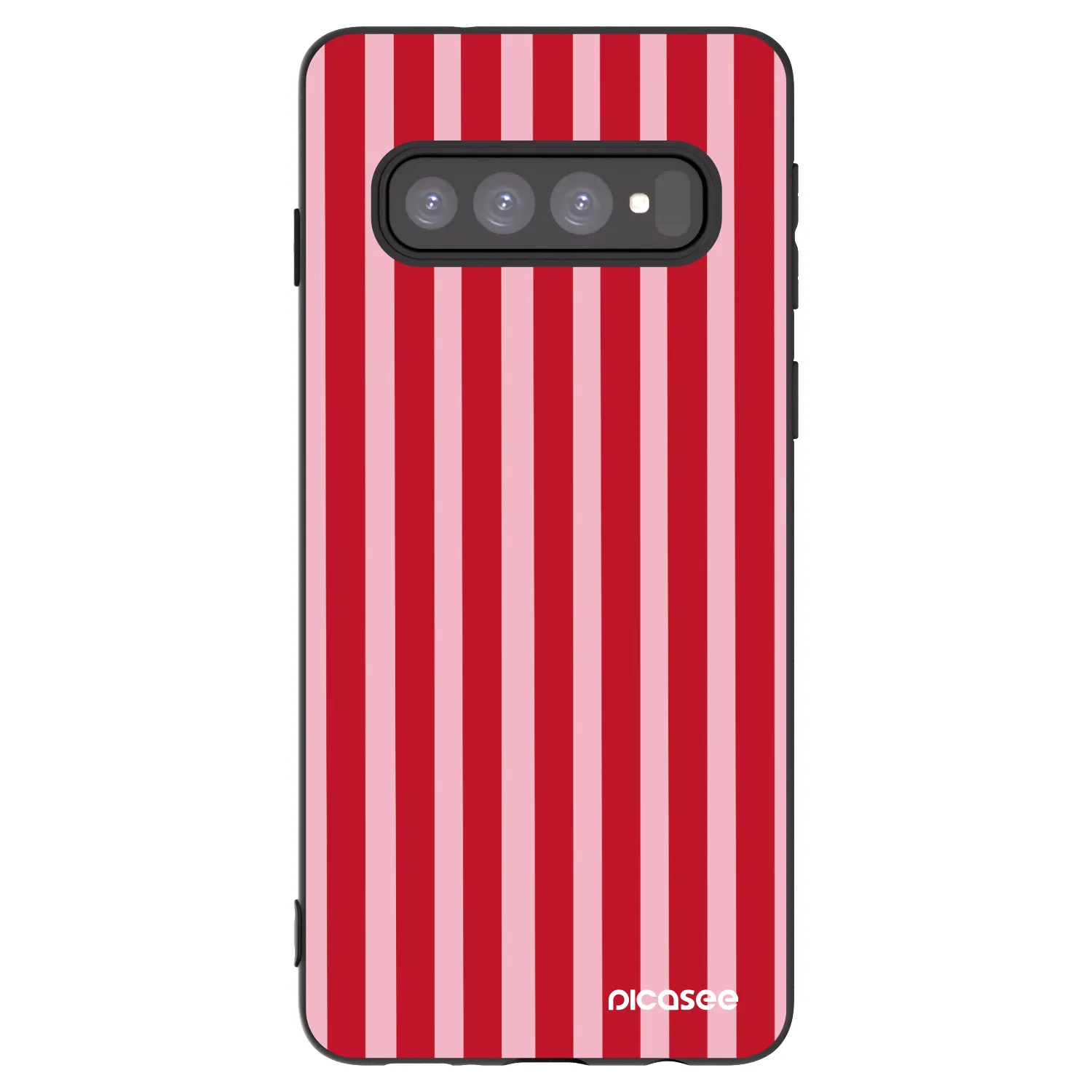 Picasee silikonový černý obal pro Samsung Galaxy S10 G973 - Lines red