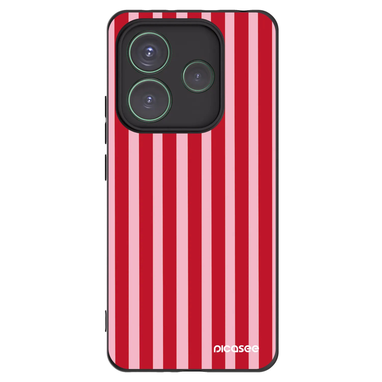Picasee silikonový černý obal pro Xiaomi Redmi Note 14 5G - Lines red