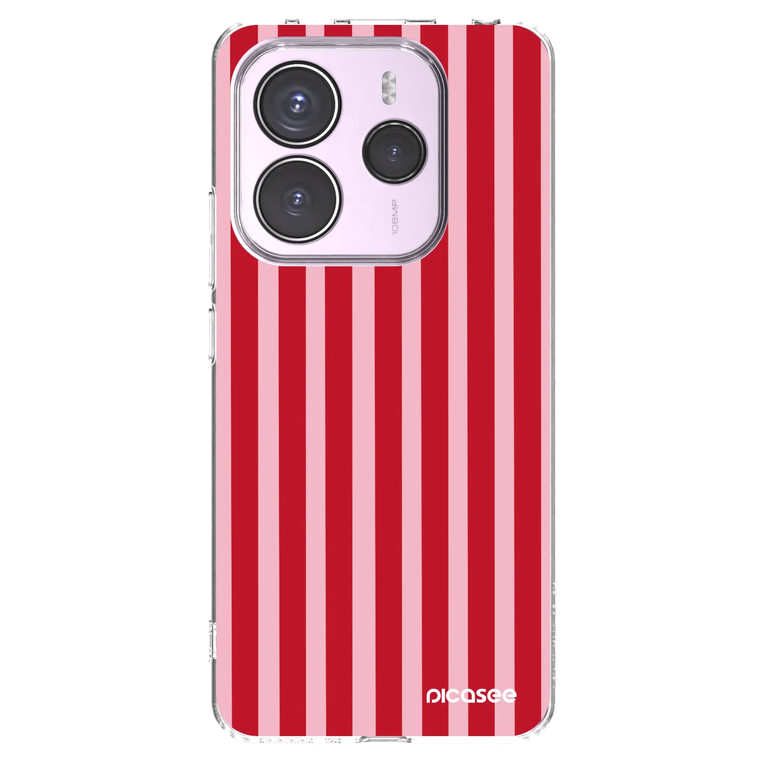 Picasee silikonový průhledný obal pro Xiaomi Redmi Note 14 5G - Lines red