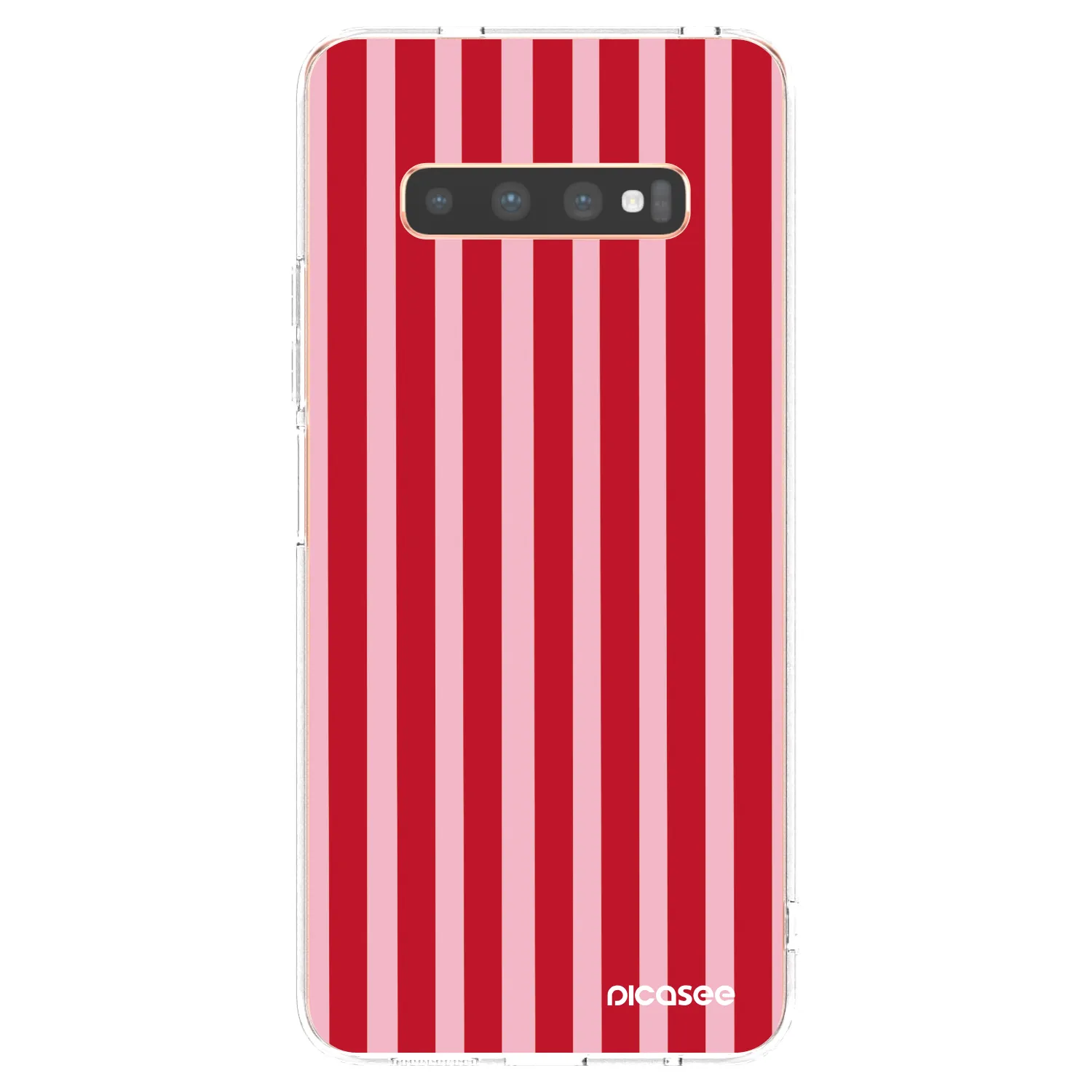Picasee silikonový průhledný obal pro Samsung Galaxy S10 Plus G975 - Lines red