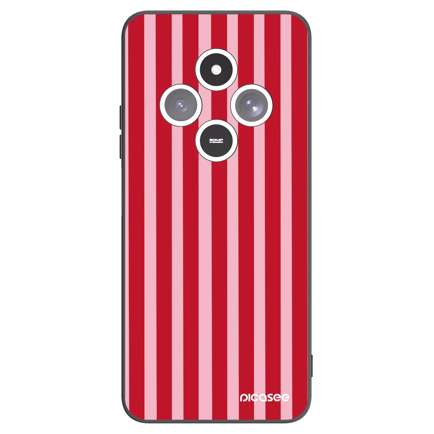 Picasee silikonový černý obal pro Xiaomi Redmi 14C - Lines red