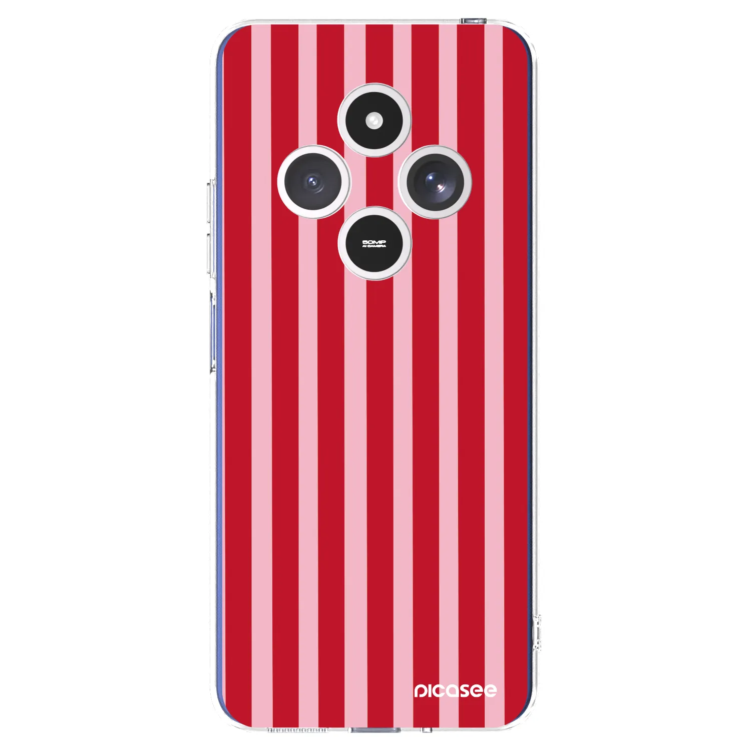 Picasee silikonový průhledný obal pro Xiaomi Redmi 14C - Lines red