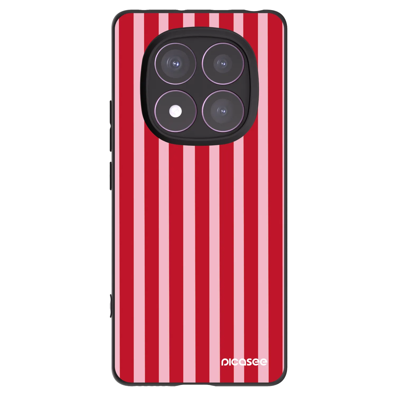 Picasee silikonový černý obal pro Xiaomi Redmi Note 14 Pro 4G - Lines red