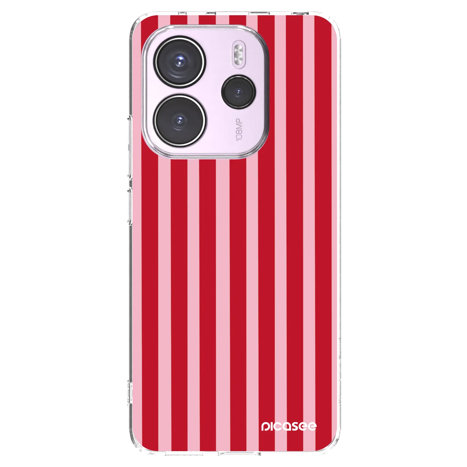 Picasee silikonový průhledný obal pro Xiaomi Redmi Note 14 4G - Lines red