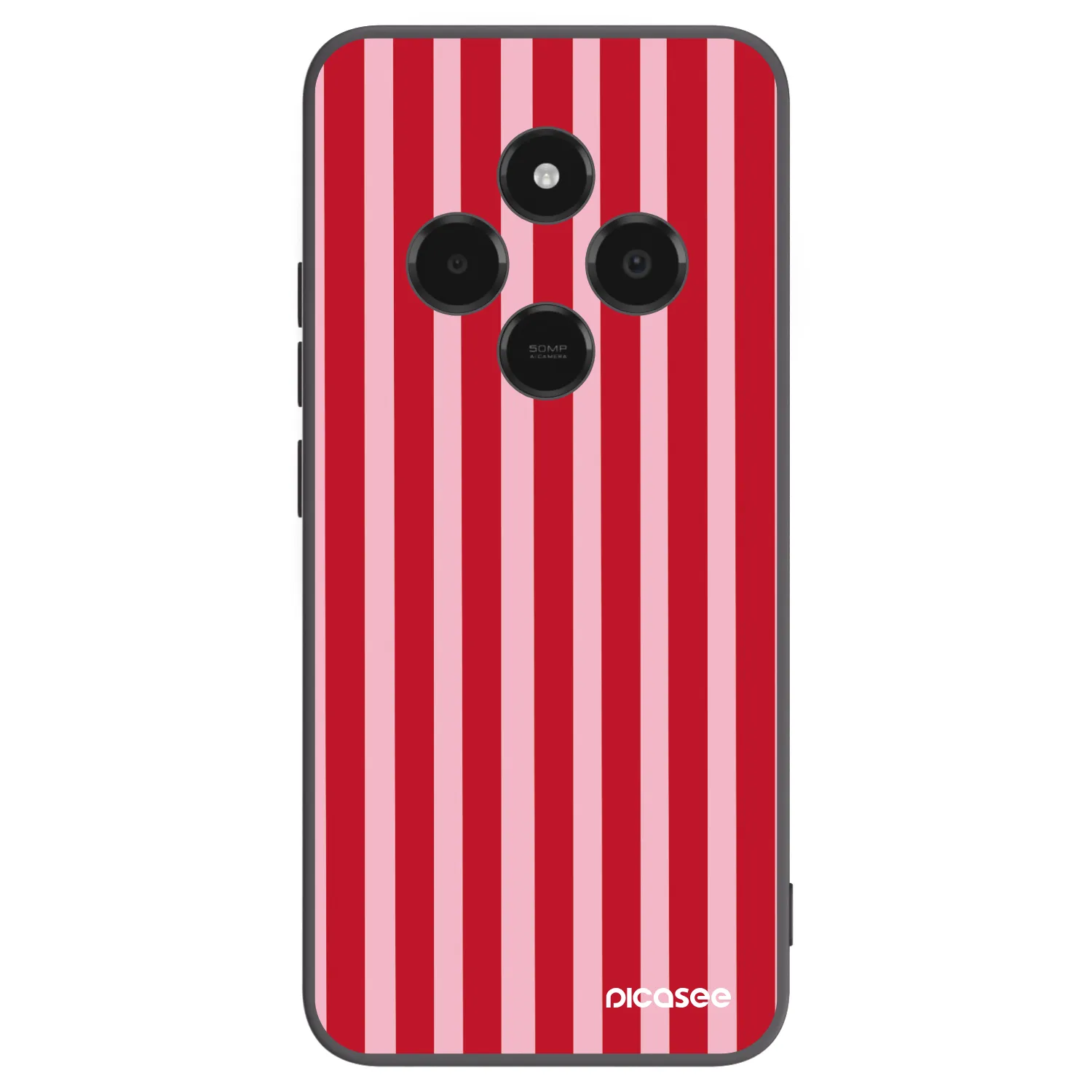 Picasee silikonový černý obal pro Xiaomi Poco C75 - Lines red