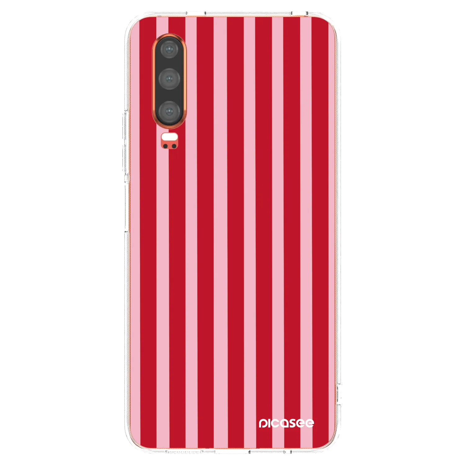 Picasee silikonový průhledný obal pro Huawei P30 - Lines red