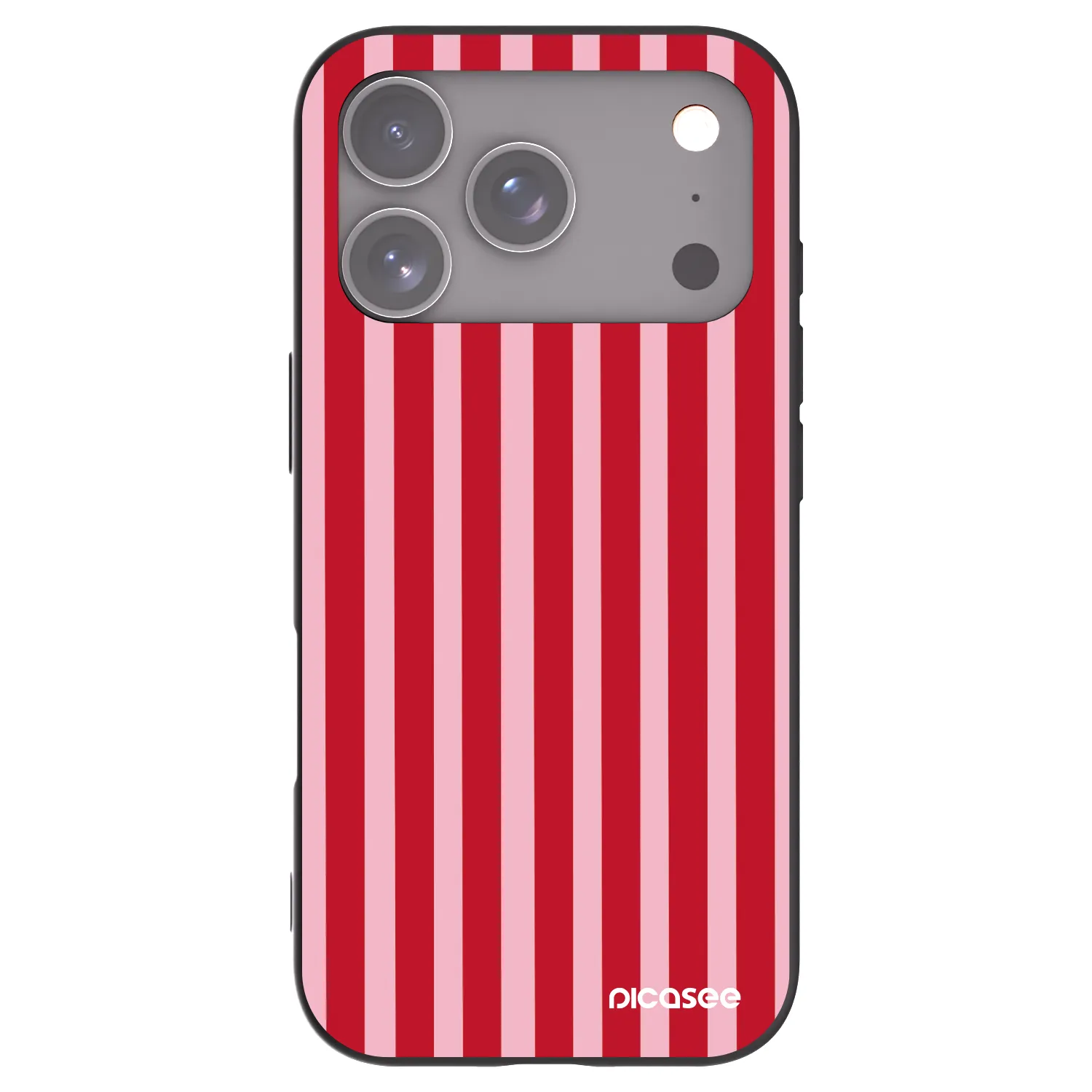 Picasee silikonový černý obal pro Apple iPhone 17 Pro - Lines red