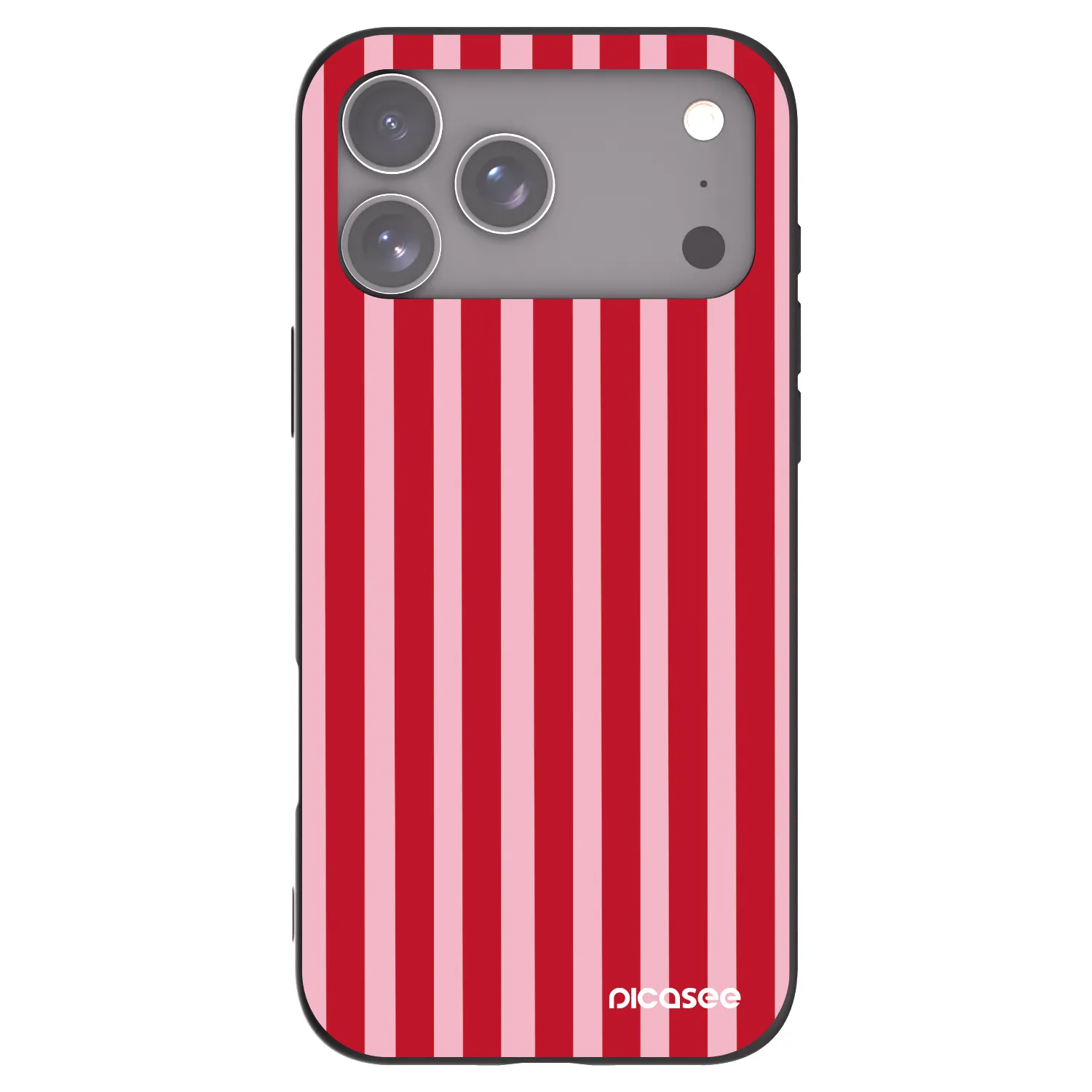 Picasee silikonový černý obal pro Apple iPhone 17 Pro Max - Lines red