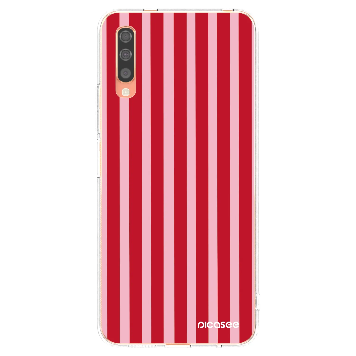 Picasee silikonový průhledný obal pro Samsung Galaxy A70 A705F - Lines red