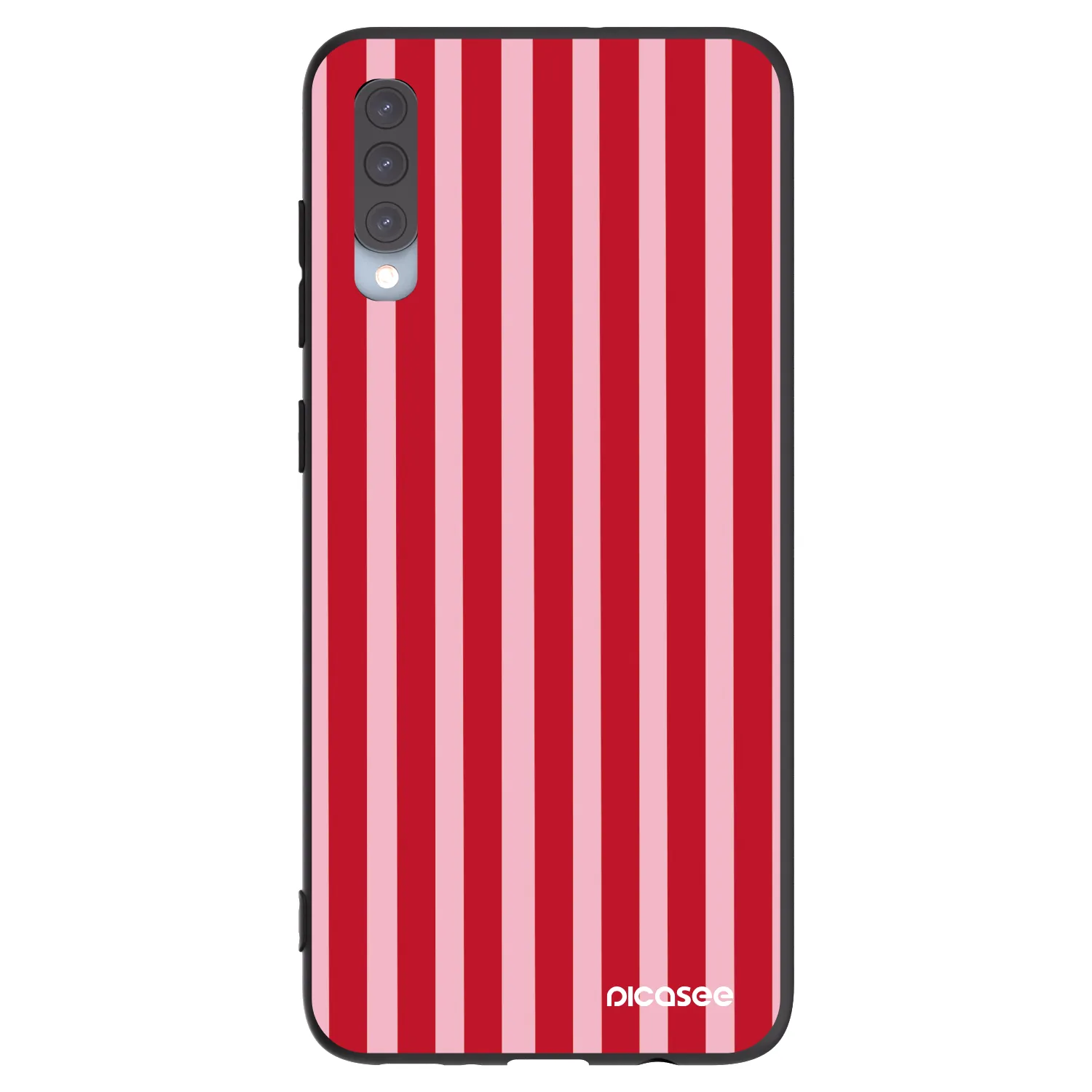 Picasee silikonový černý obal pro Samsung Galaxy A70 A705F - Lines red