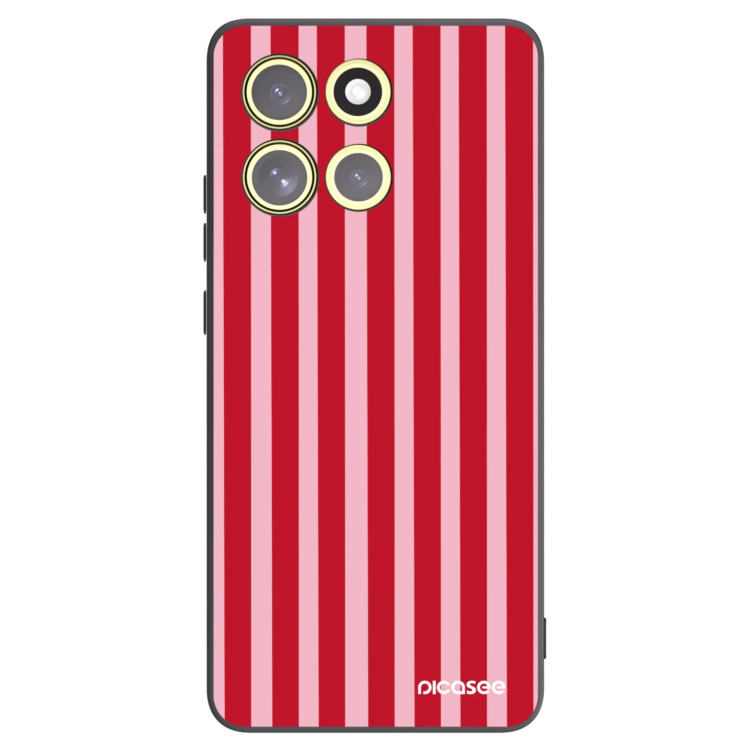 Picasee silikonový černý obal pro Motorola Moto G86 5G - Lines red
