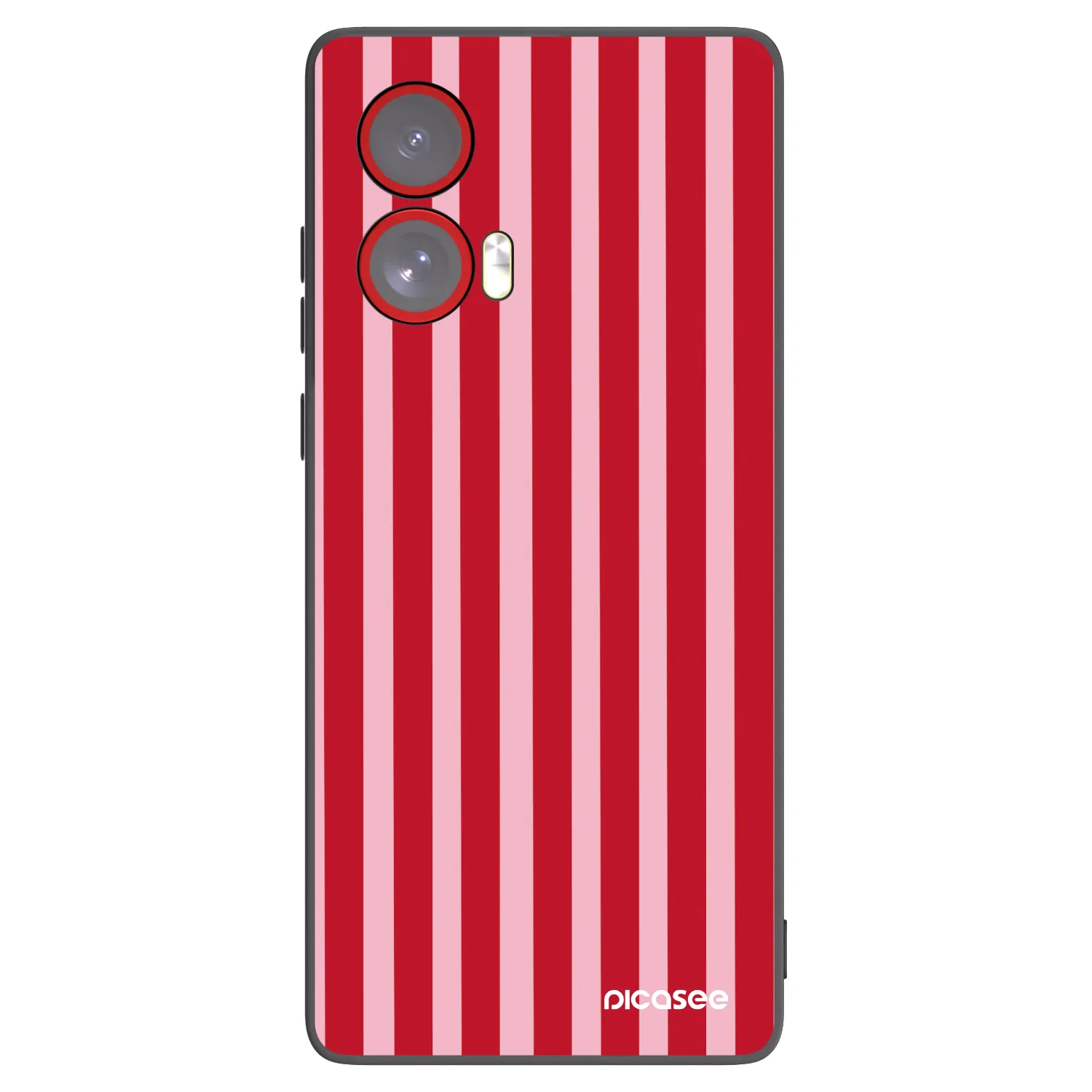 Picasee silikonový černý obal pro Motorola Edge 50 Fusion - Lines red