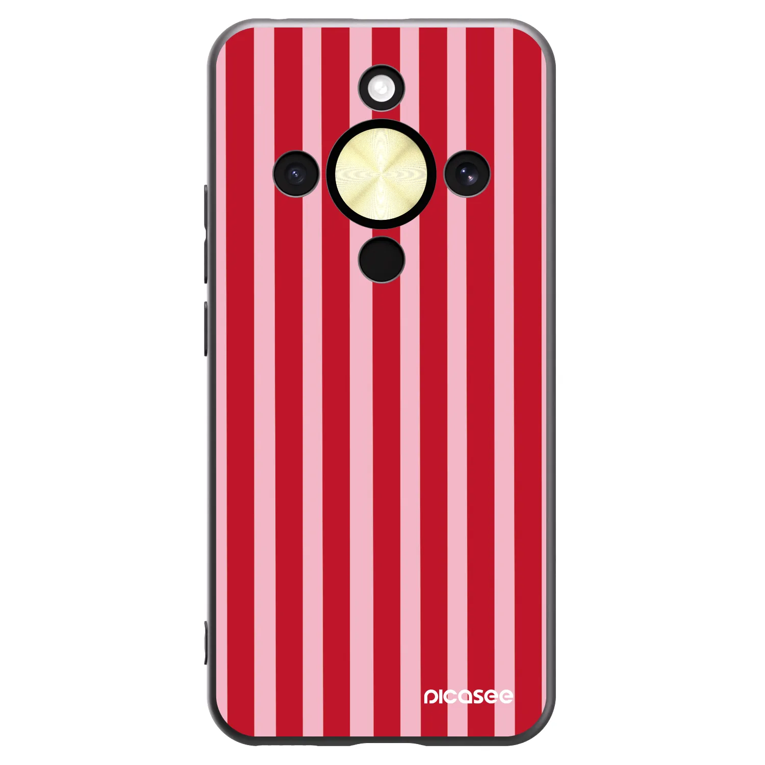 Picasee silikonový černý obal pro Honor Magic8 Lite 5G - Lines red