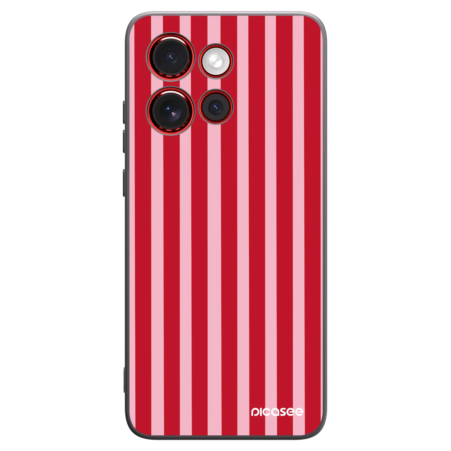 Picasee silikonový černý obal pro Motorola Edge 60 Neo 5G - Lines red