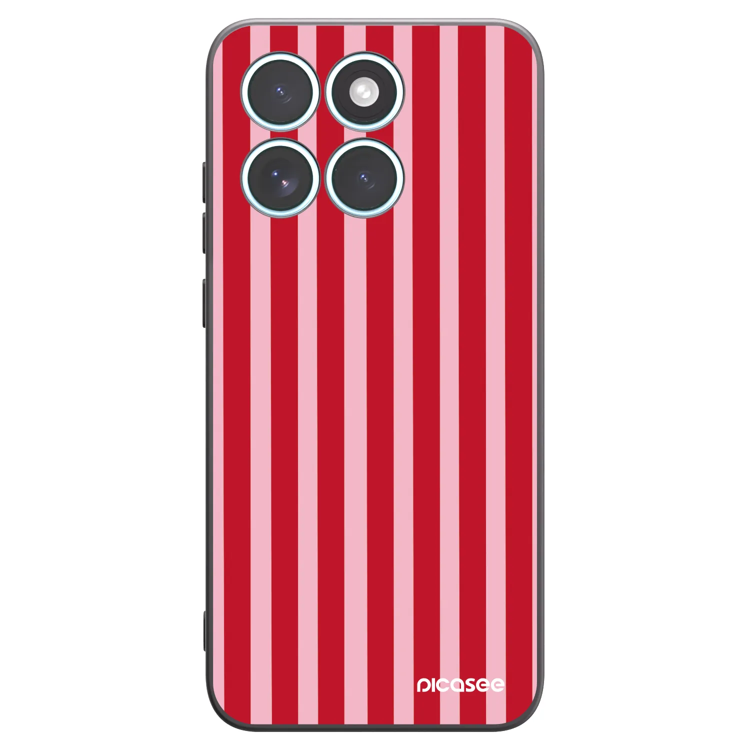 Picasee silikonový černý obal pro Motorola Edge 70 Fusion - Lines red