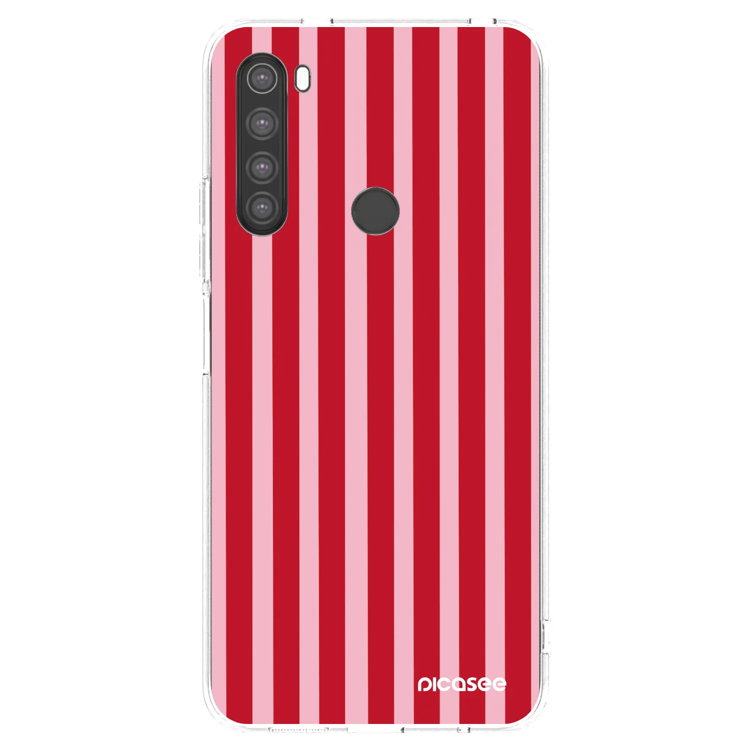 Picasee silikonový průhledný obal pro Xiaomi Redmi Note 8 - Lines red