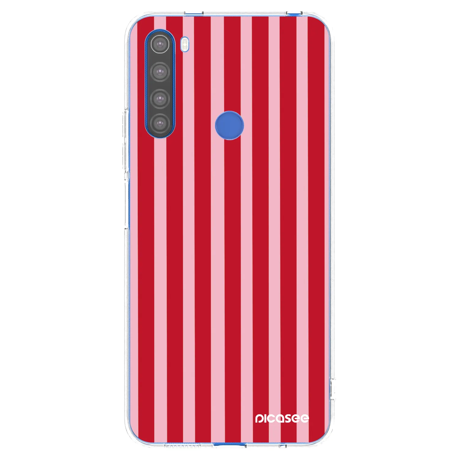 Picasee silikonový průhledný obal pro Xiaomi Redmi Note 8T - Lines red