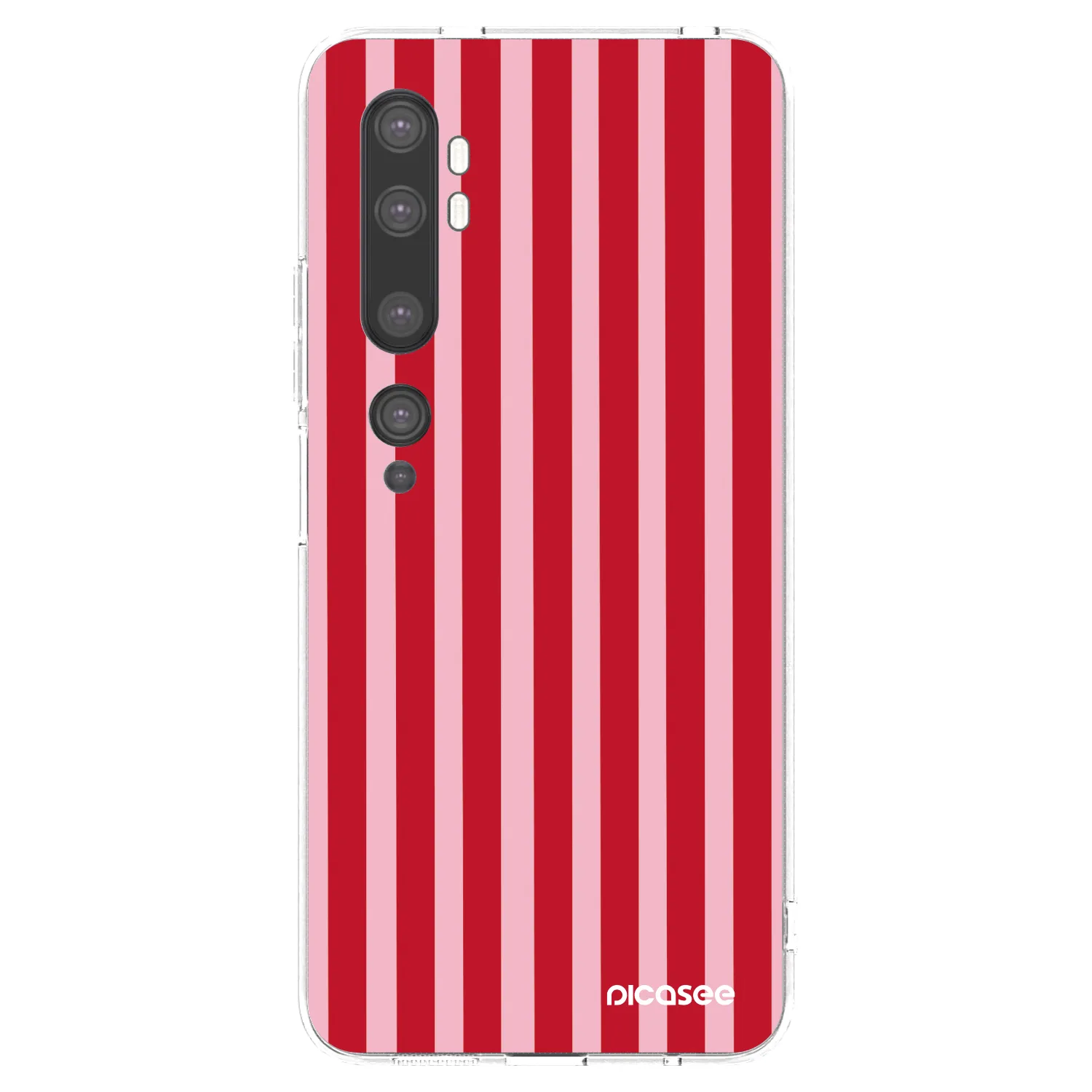 Picasee silikonový průhledný obal pro Xiaomi Mi Note 10 (Pro) - Lines red