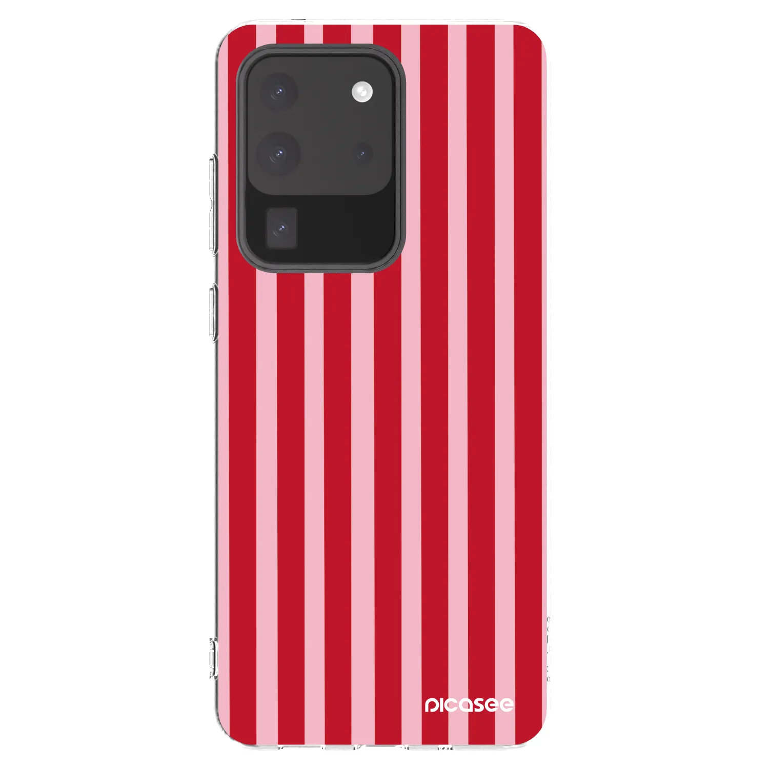 Picasee silikonový průhledný obal pro Samsung Galaxy S20 Ultra 5G G988F - Lines red