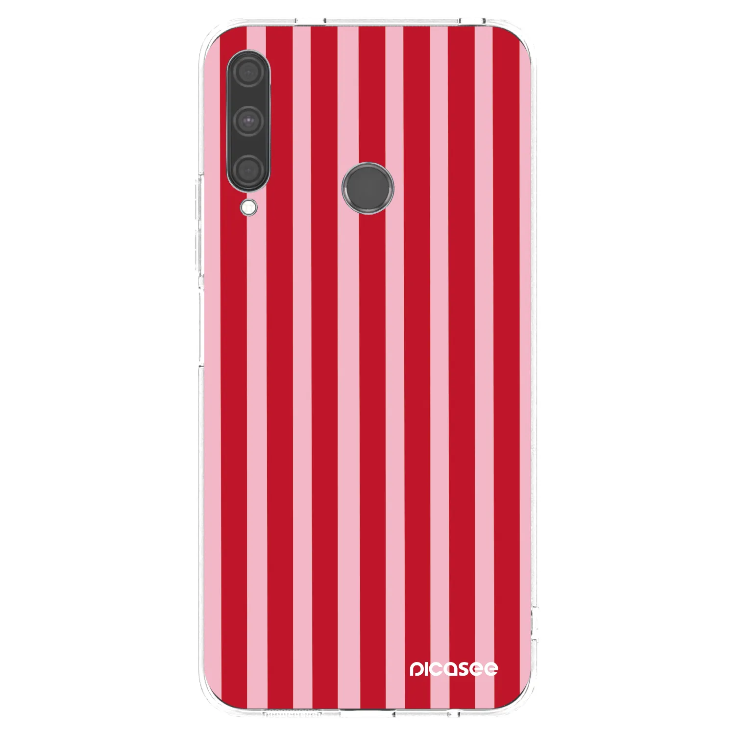 Picasee silikonový průhledný obal pro Huawei P40 Lite E - Lines red