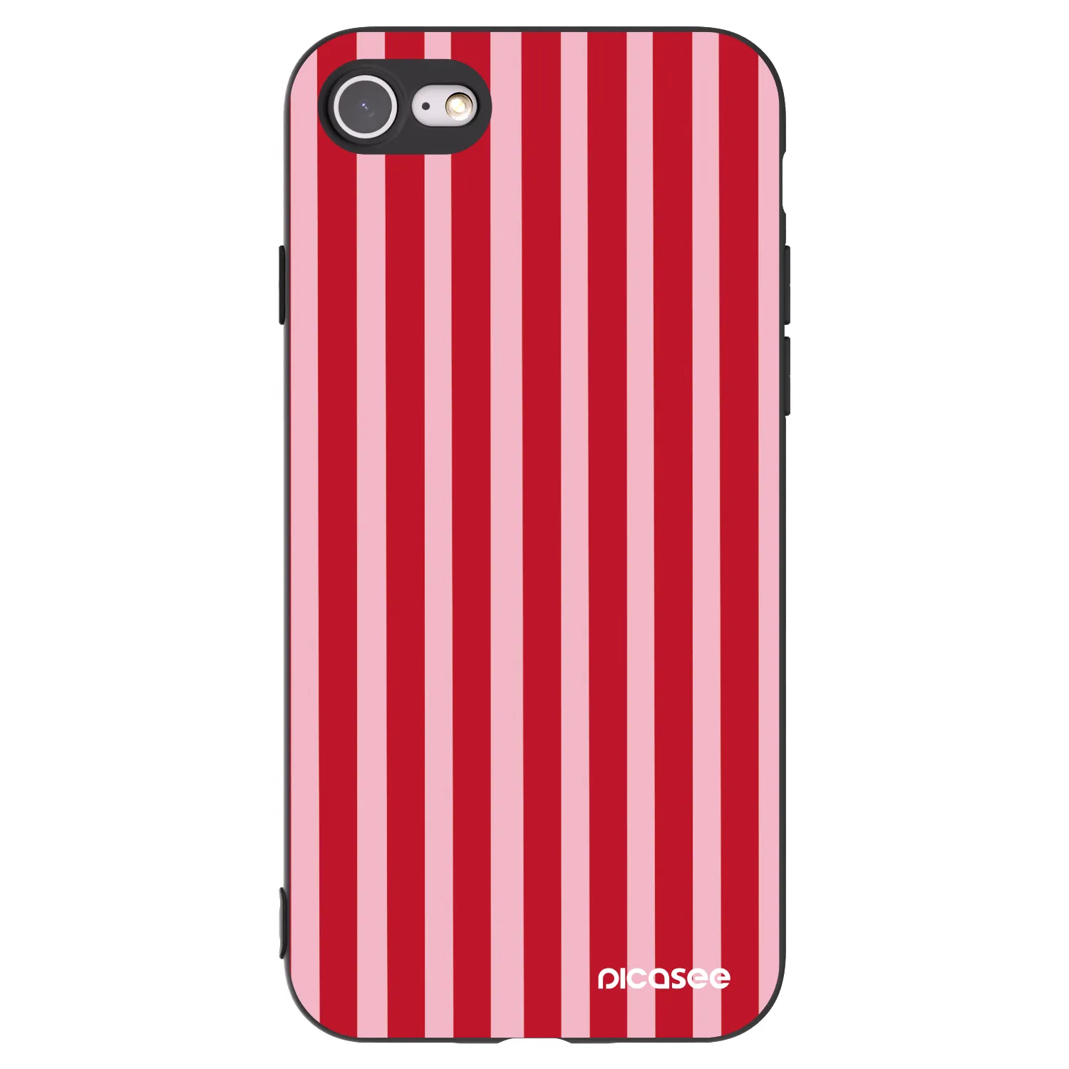 Picasee silikonový černý obal pro Apple iPhone SE 2020 - Lines red