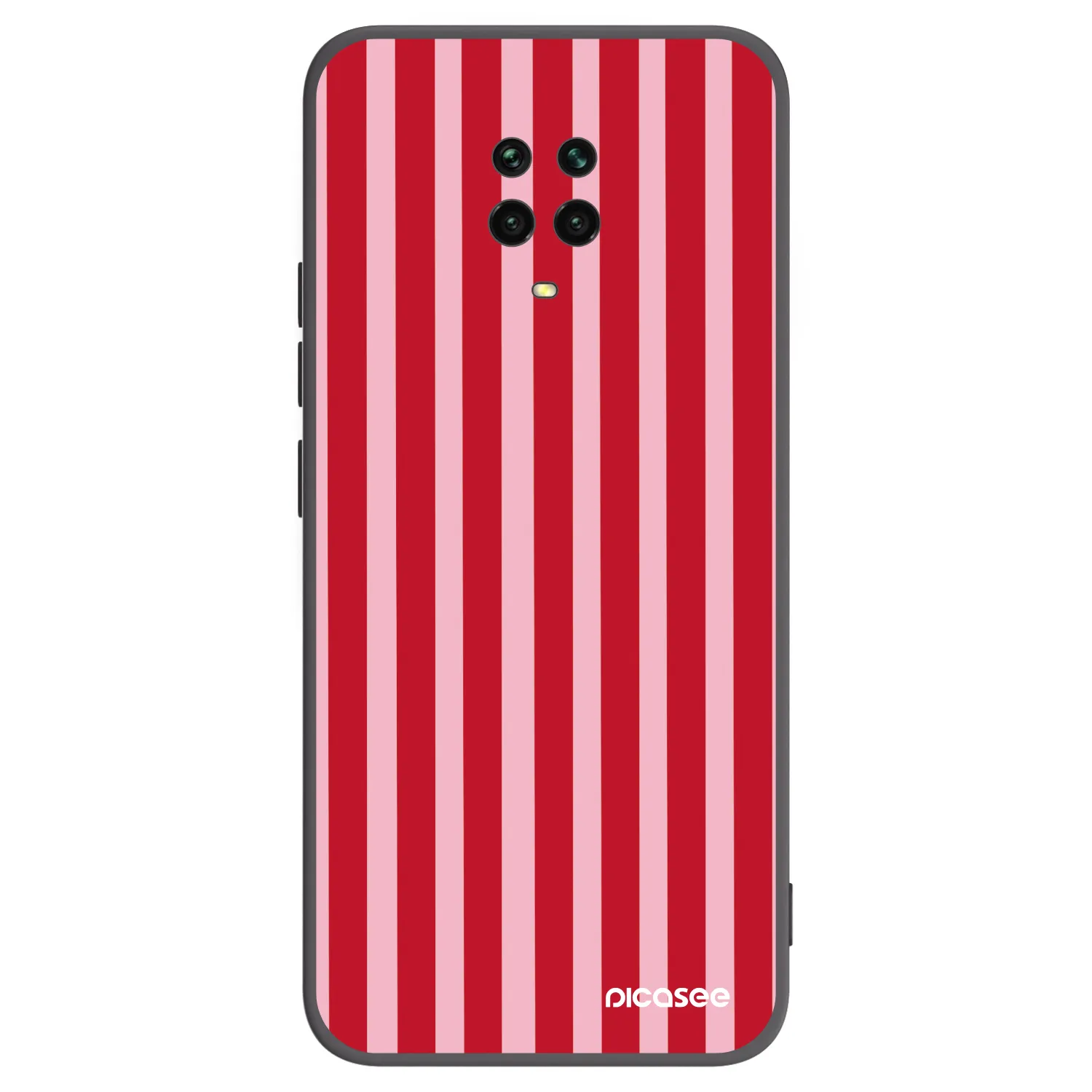 Picasee silikonový černý obal pro Xiaomi Redmi Note 9 Pro - Lines red