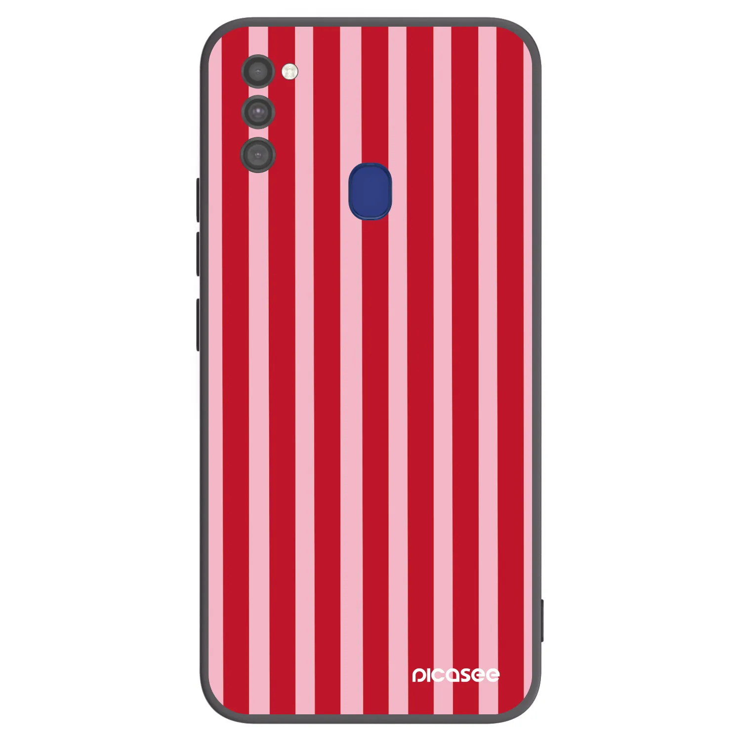 Picasee silikonový černý obal pro Samsung Galaxy M21 M215F - Lines red