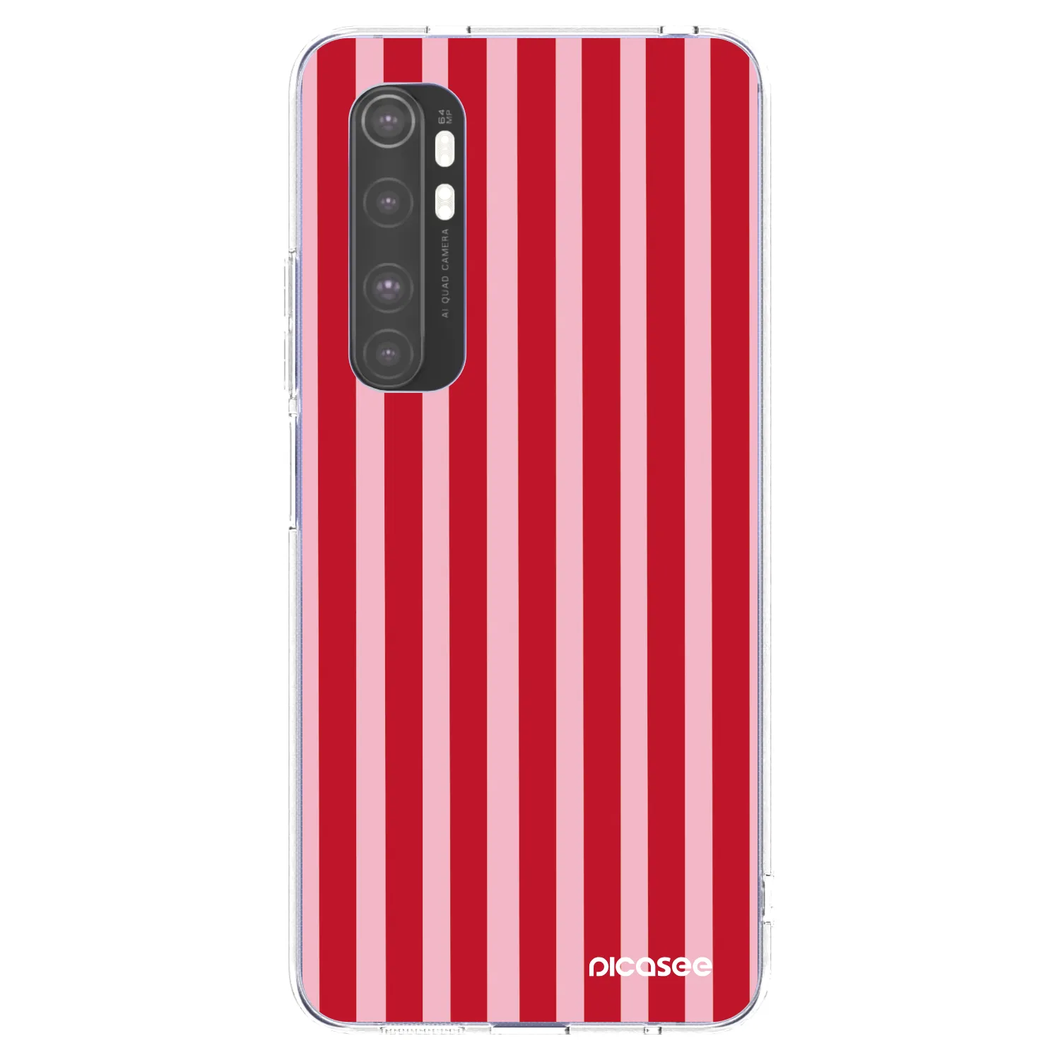 Picasee silikonový průhledný obal pro Xiaomi Mi Note 10 Lite - Lines red