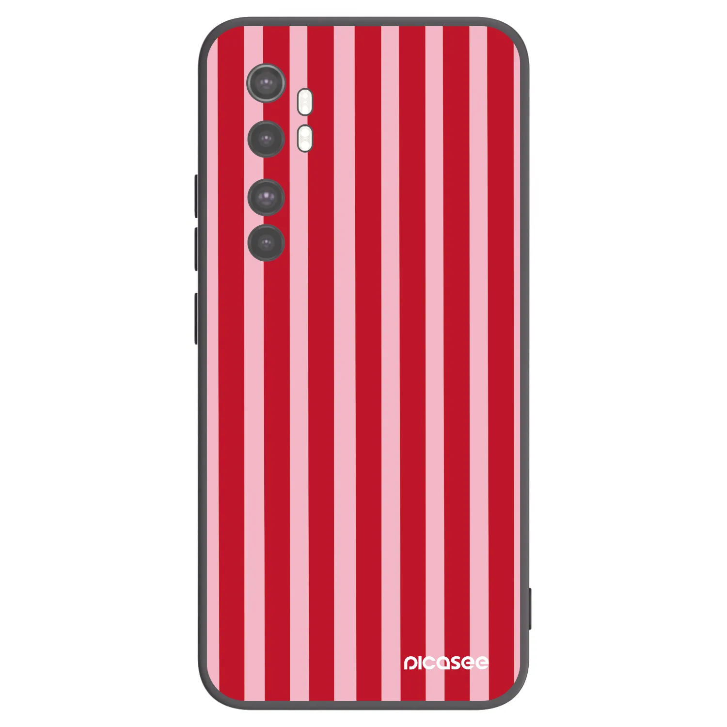 Picasee silikonový černý obal pro Xiaomi Mi Note 10 Lite - Lines red