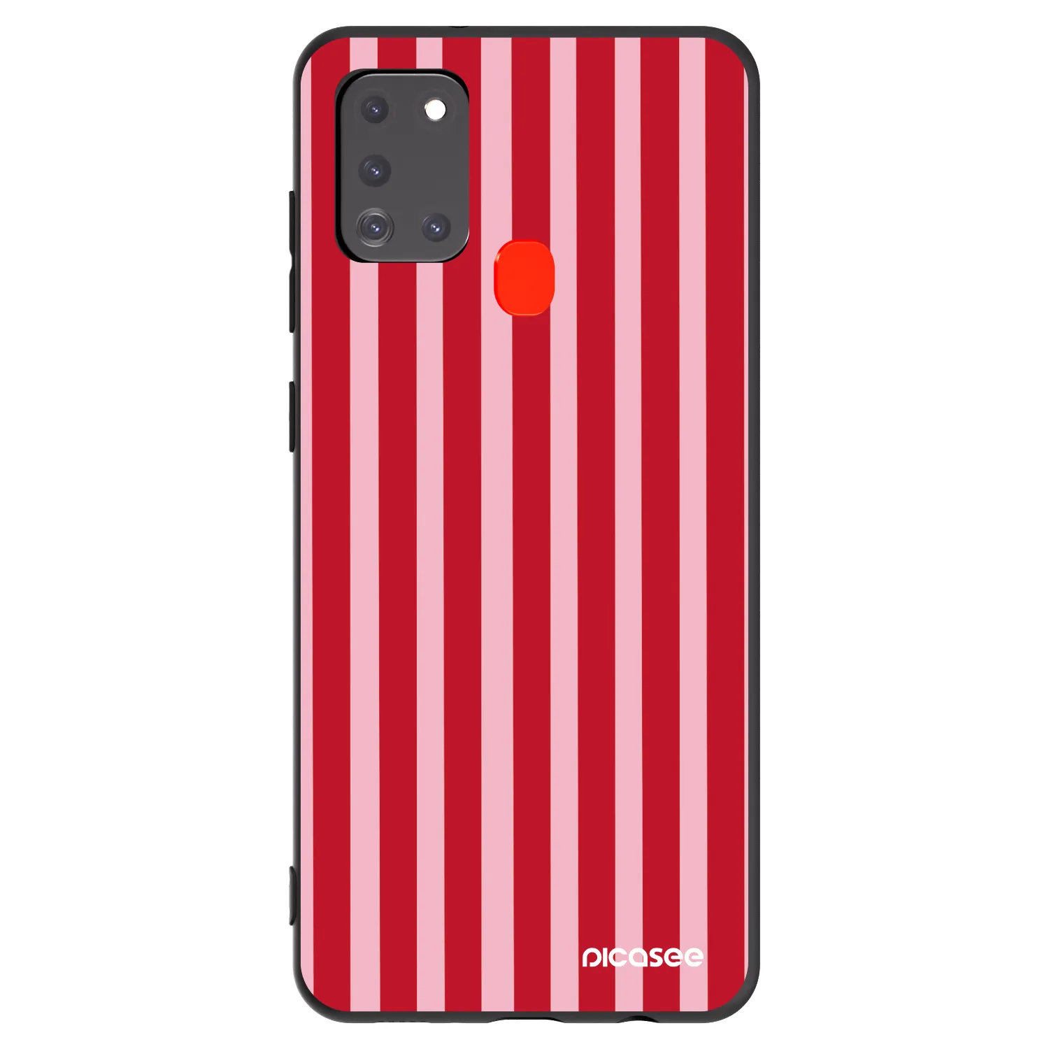 Picasee silikonový černý obal pro Samsung Galaxy A21s - Lines red
