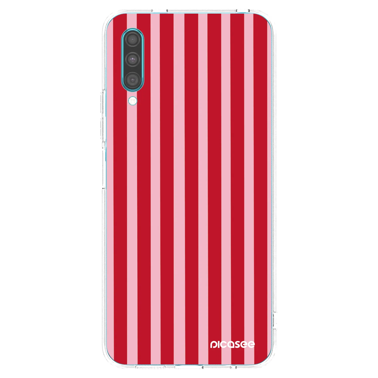 Picasee silikonový průhledný obal pro Samsung Galaxy A30s A307F - Lines red
